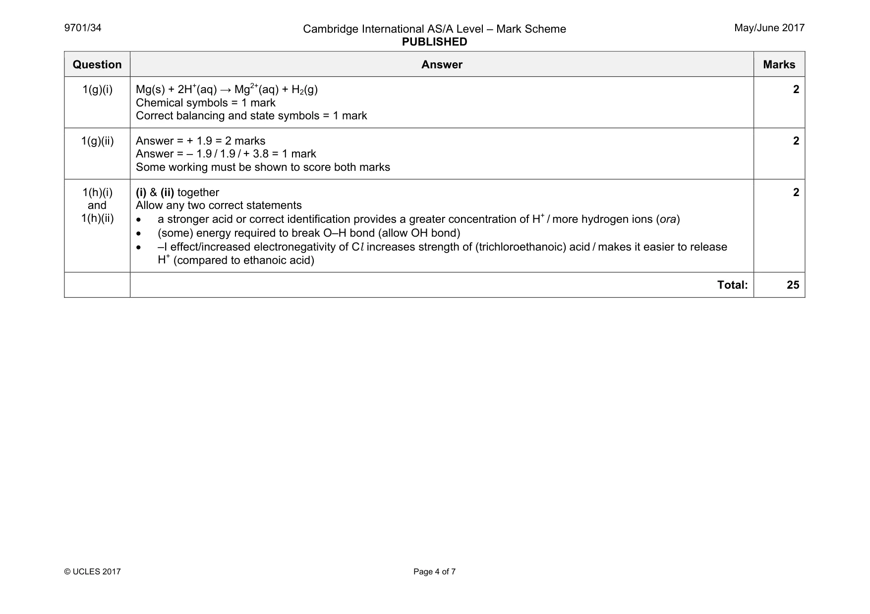Mark scheme, page 4 of 7