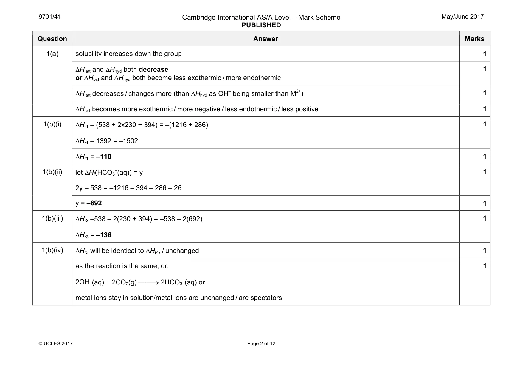 Mark scheme, page 2 of 12