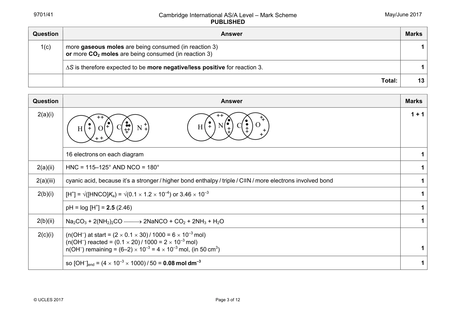 Mark scheme, page 3 of 12