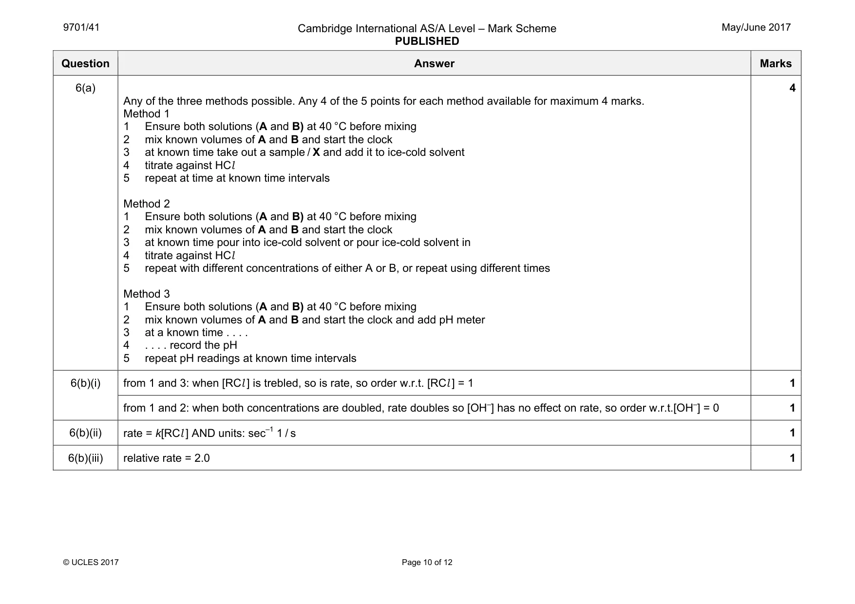 Mark scheme, page 10 of 12