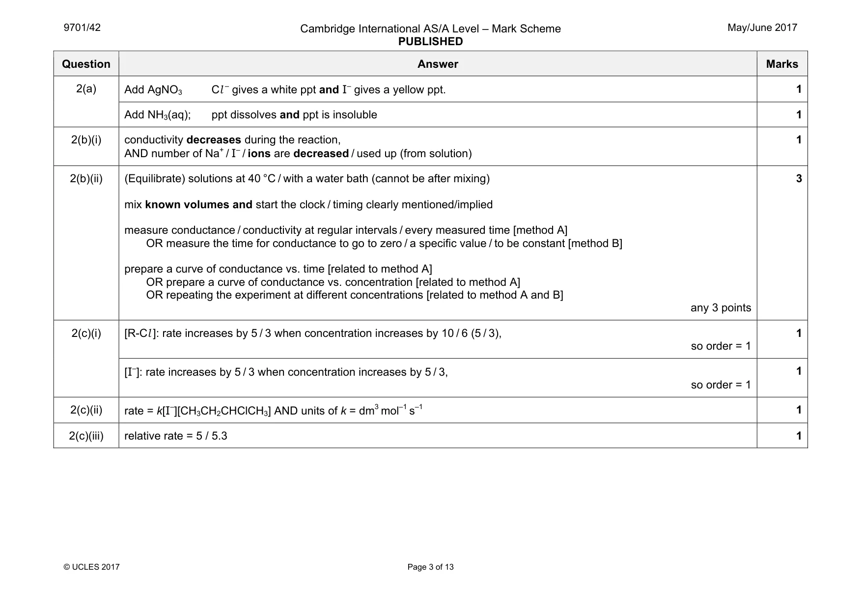 Mark scheme, page 3 of 13