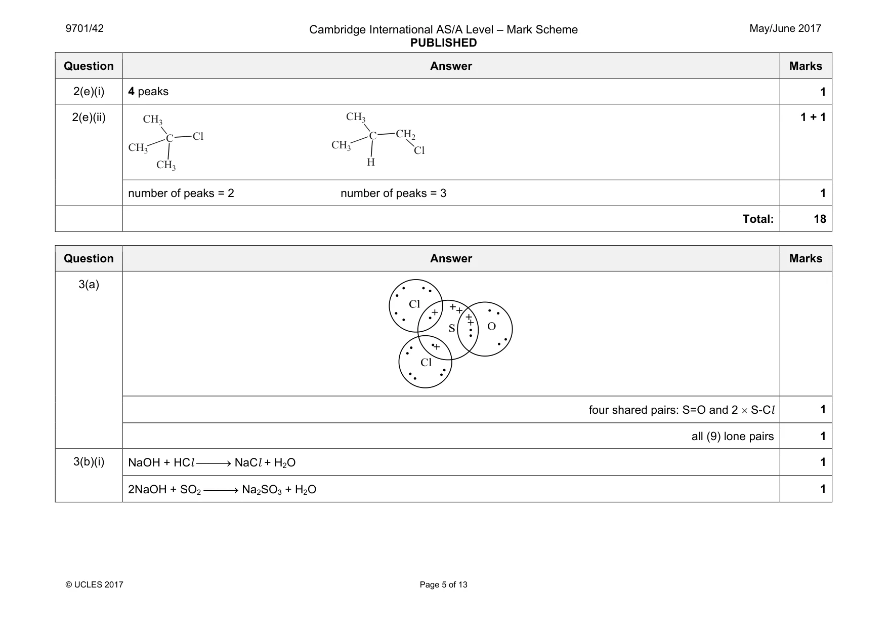 Mark scheme, page 5 of 13
