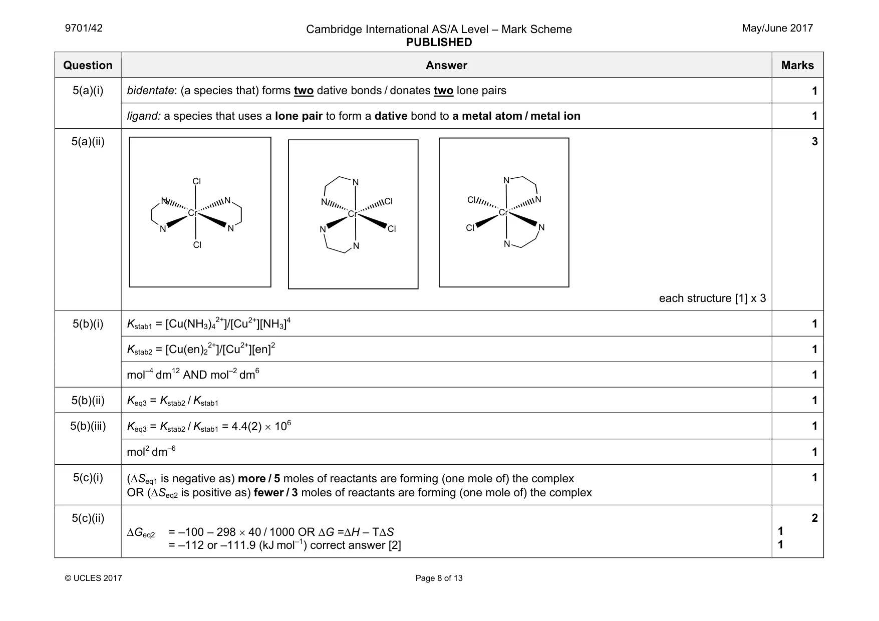 Mark scheme, page 8 of 13