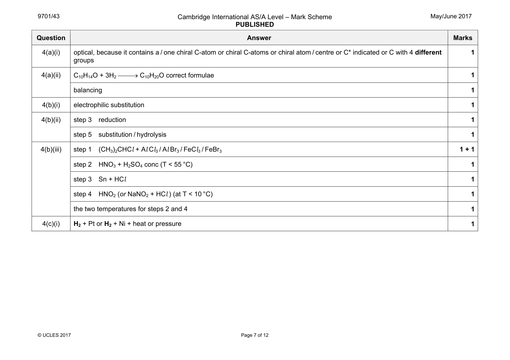 Mark scheme, page 7 of 12
