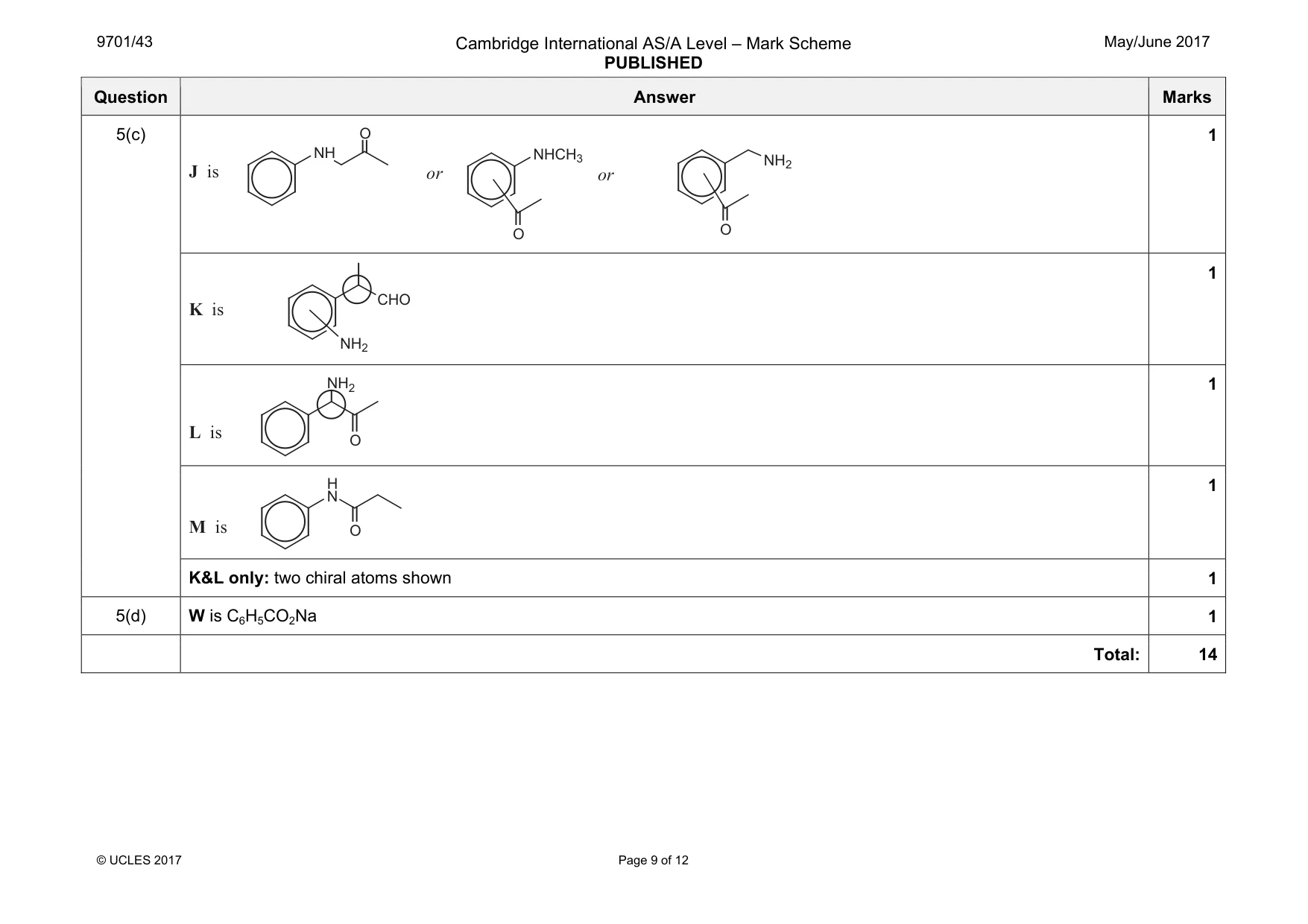 Mark scheme, page 9 of 12