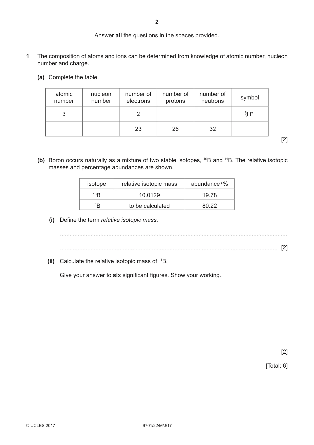 Cambridge A Level Chemistry 9701 2017 May/June Paper 2 · Variant 2 question paper, page 2 of 12
