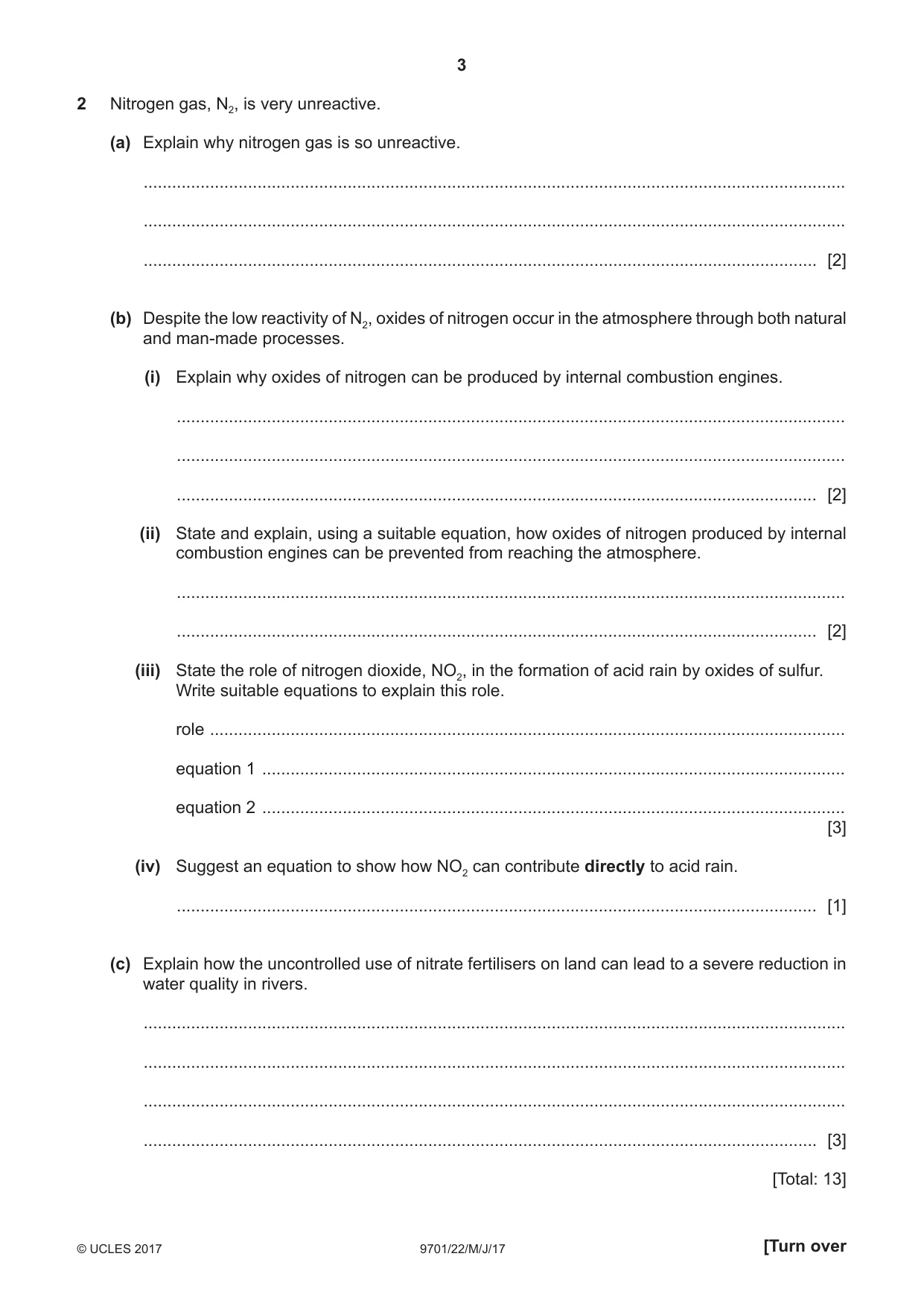 Cambridge A Level Chemistry 9701 2017 May/June Paper 2 · Variant 2 question paper, page 3 of 12