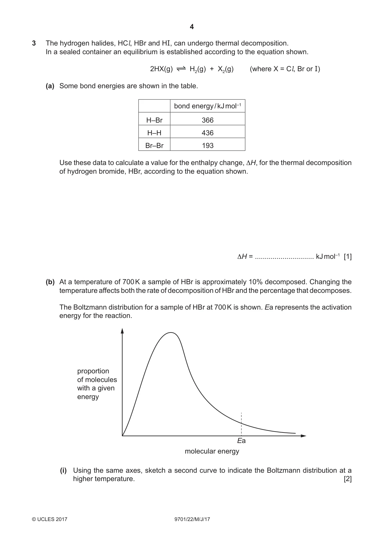 Cambridge A Level Chemistry 9701 2017 May/June Paper 2 · Variant 2 question paper, page 4 of 12