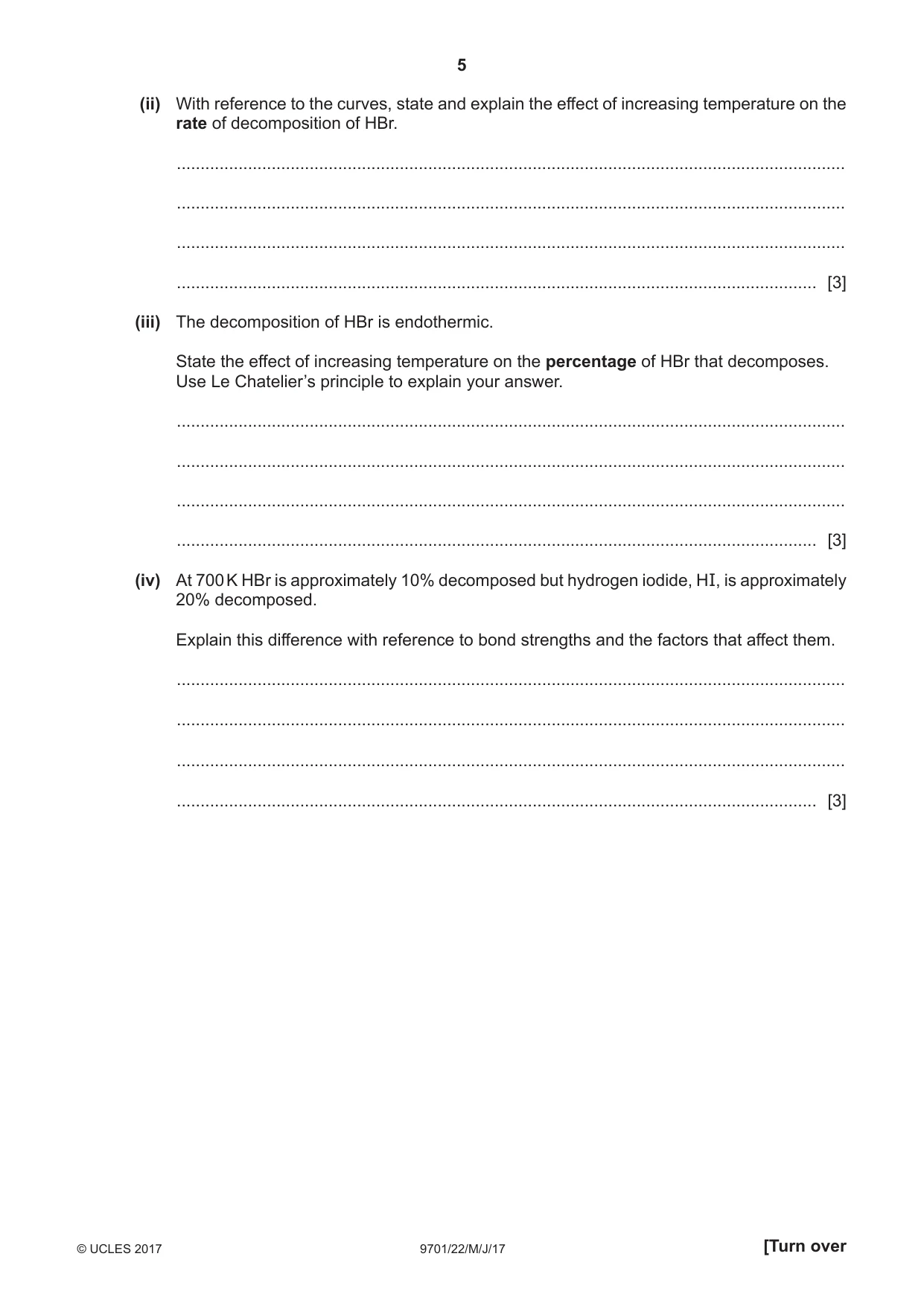 Cambridge A Level Chemistry 9701 2017 May/June Paper 2 · Variant 2 question paper, page 5 of 12