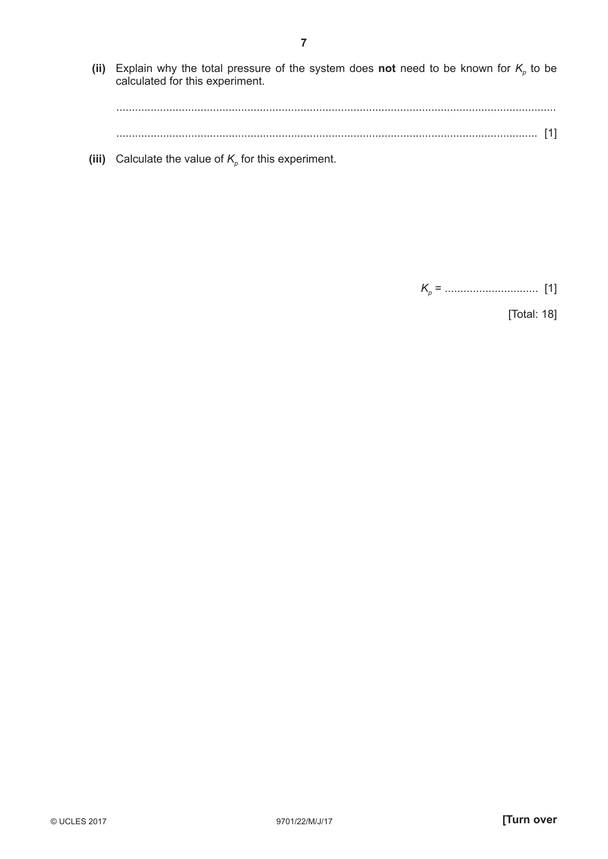 Cambridge A Level Chemistry 9701 2017 May/June Paper 2 · Variant 2 question paper, page 7 of 12