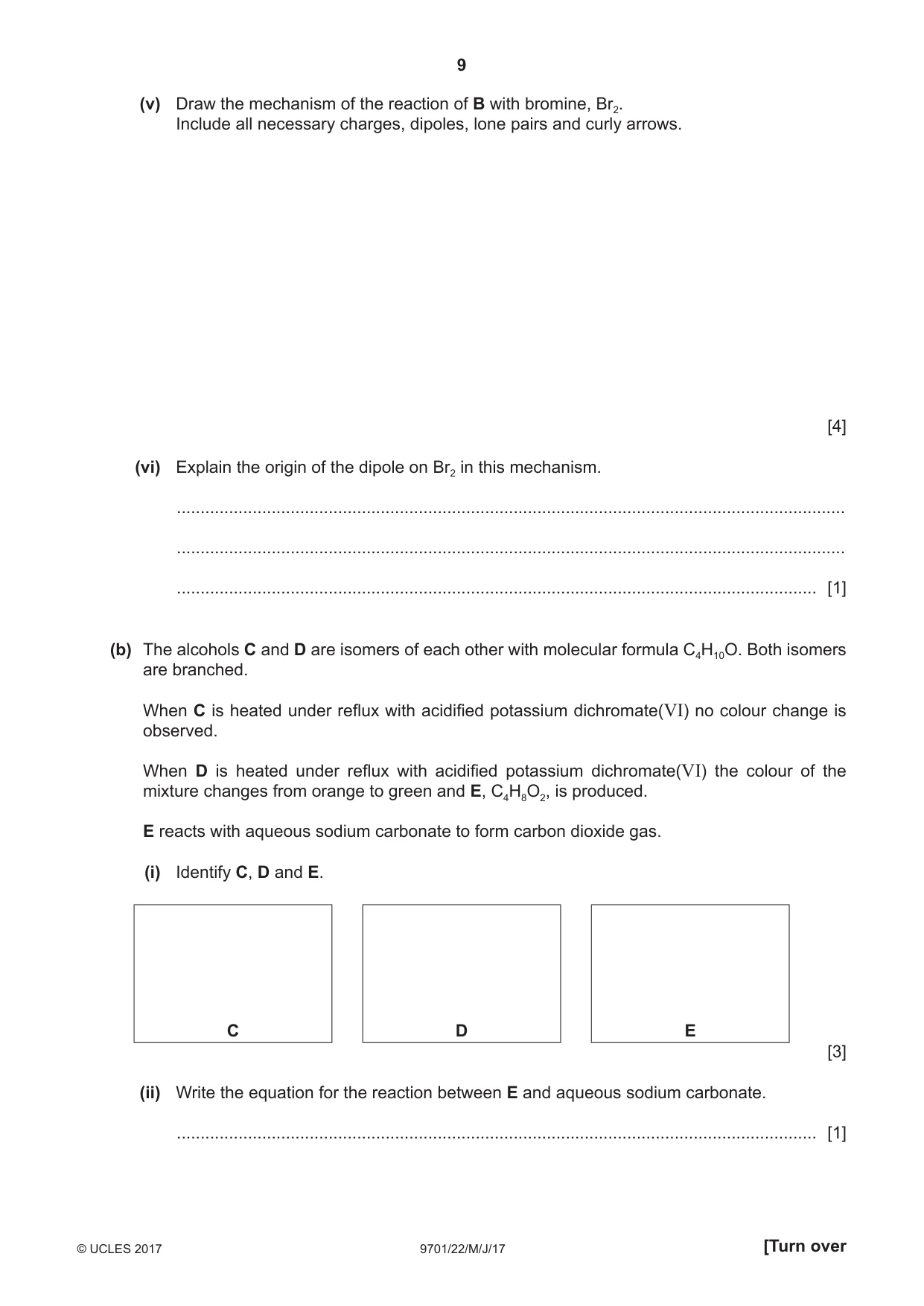 Cambridge A Level Chemistry 9701 2017 May/June Paper 2 · Variant 2 question paper, page 9 of 12