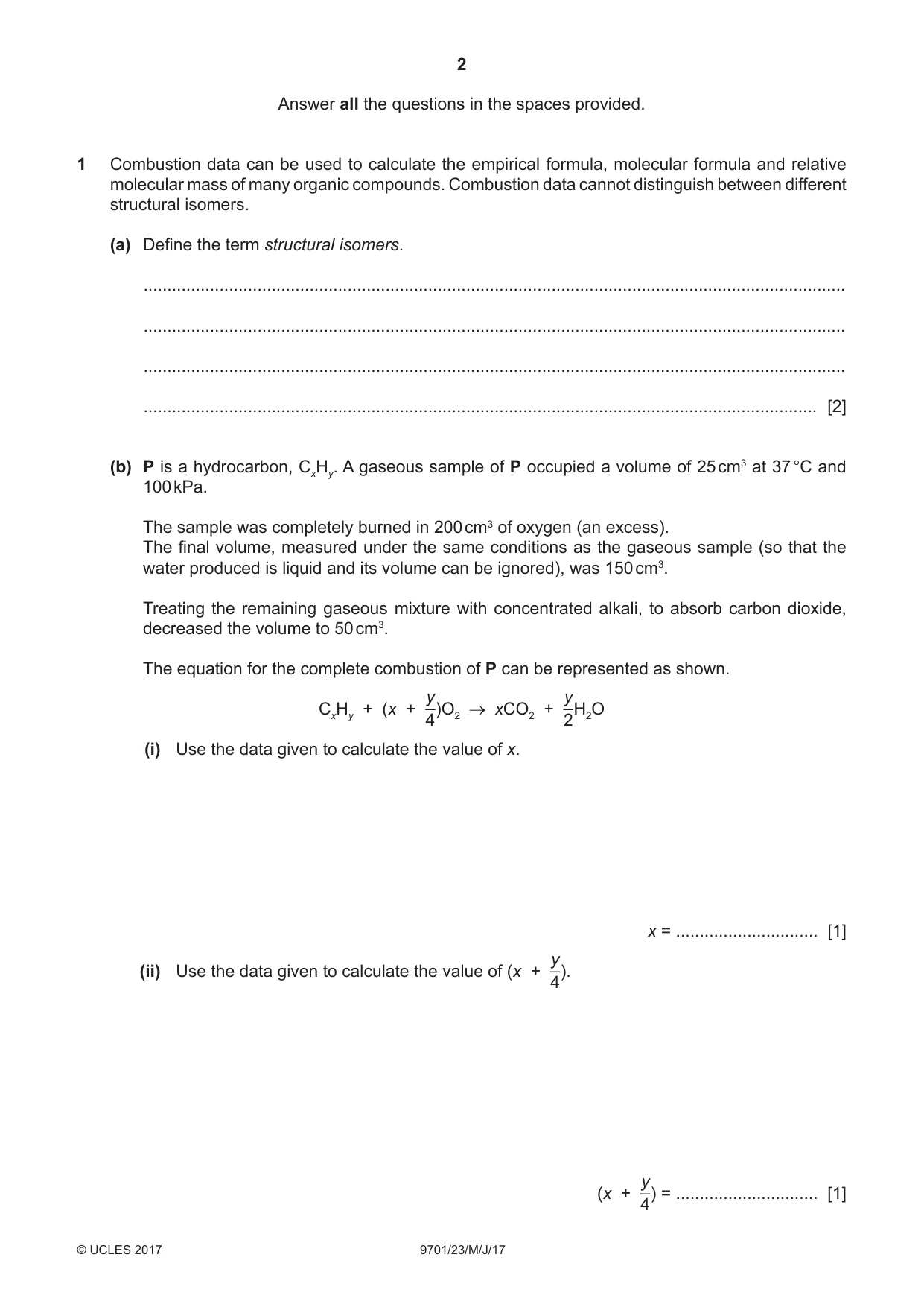 Cambridge A Level Chemistry 9701 2017 May/June Paper 2 · Variant 3 question paper, page 2 of 12