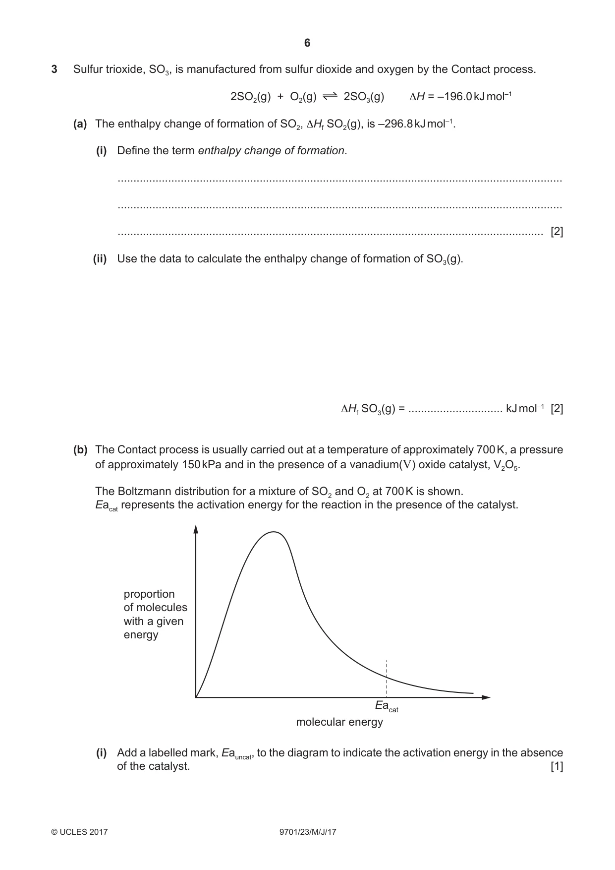 Cambridge A Level Chemistry 9701 2017 May/June Paper 2 · Variant 3 question paper, page 6 of 12