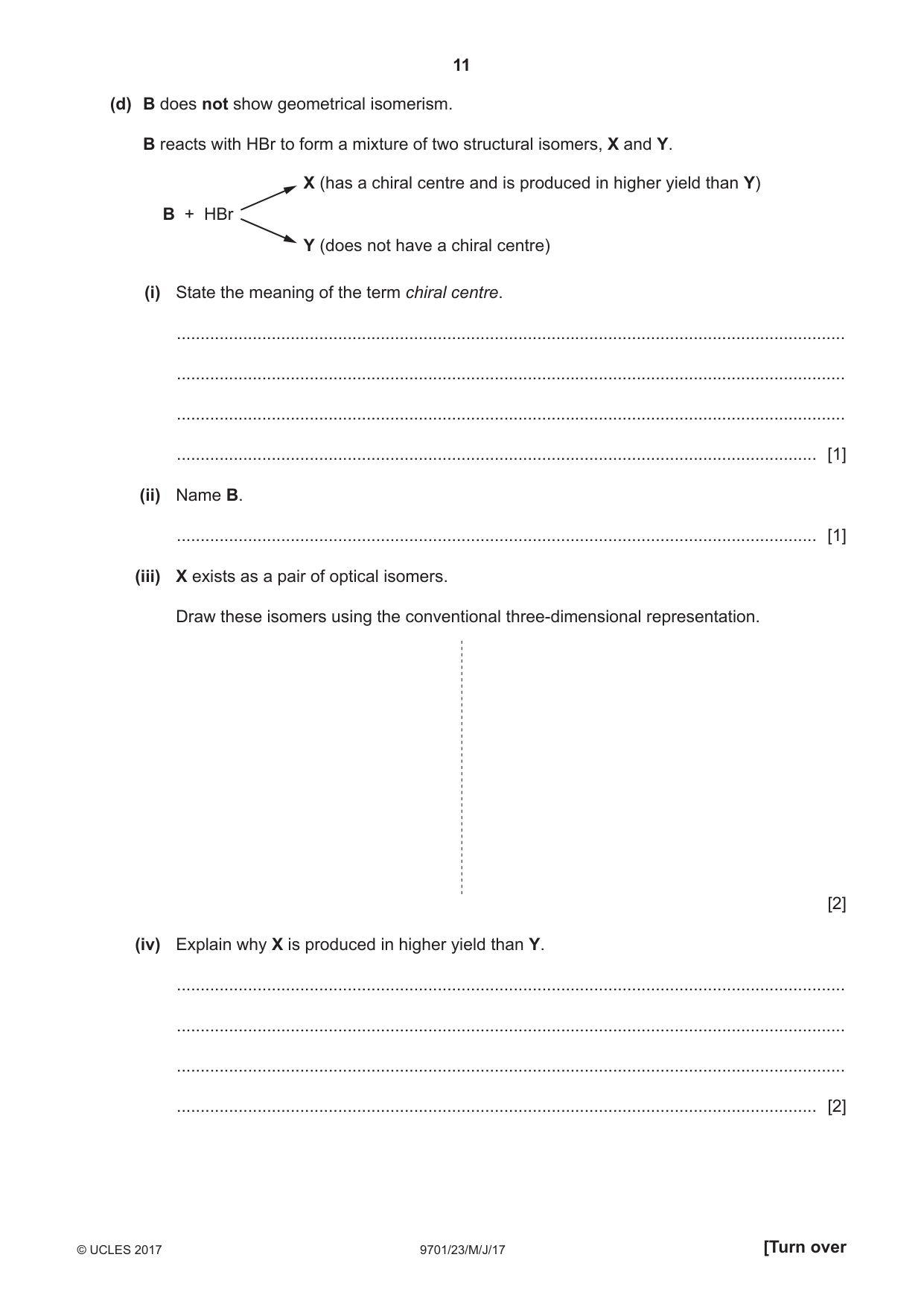 Cambridge A Level Chemistry 9701 2017 May/June Paper 2 · Variant 3 question paper, page 11 of 12