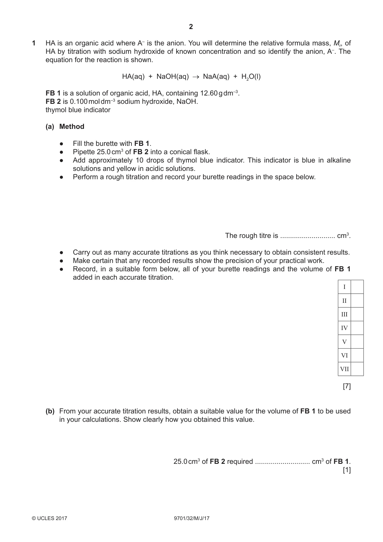Cambridge A Level Chemistry 9701 2017 May/June Paper 3 · Variant 2 question paper, page 2 of 16