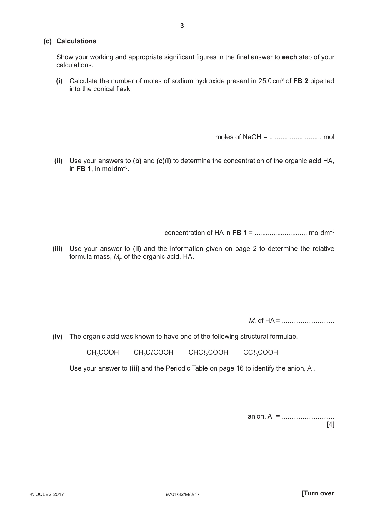Cambridge A Level Chemistry 9701 2017 May/June Paper 3 · Variant 2 question paper, page 3 of 16