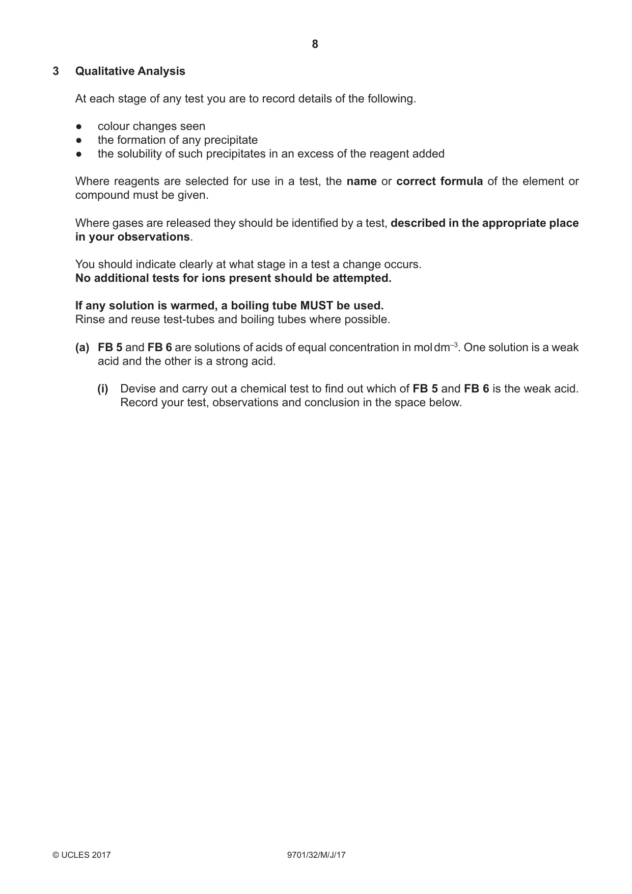 Cambridge A Level Chemistry 9701 2017 May/June Paper 3 · Variant 2 question paper, page 8 of 16