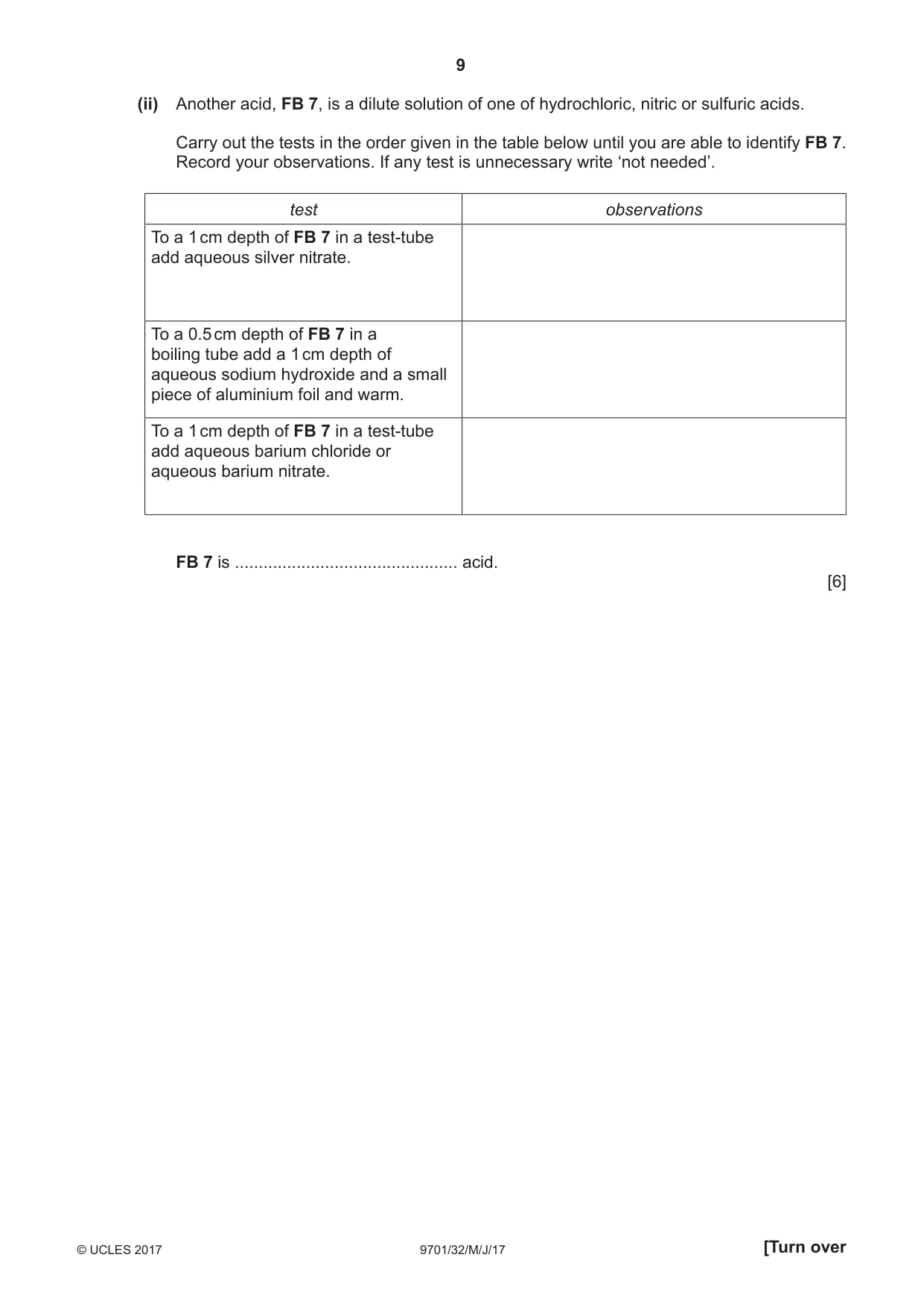 Cambridge A Level Chemistry 9701 2017 May/June Paper 3 · Variant 2 question paper, page 9 of 16
