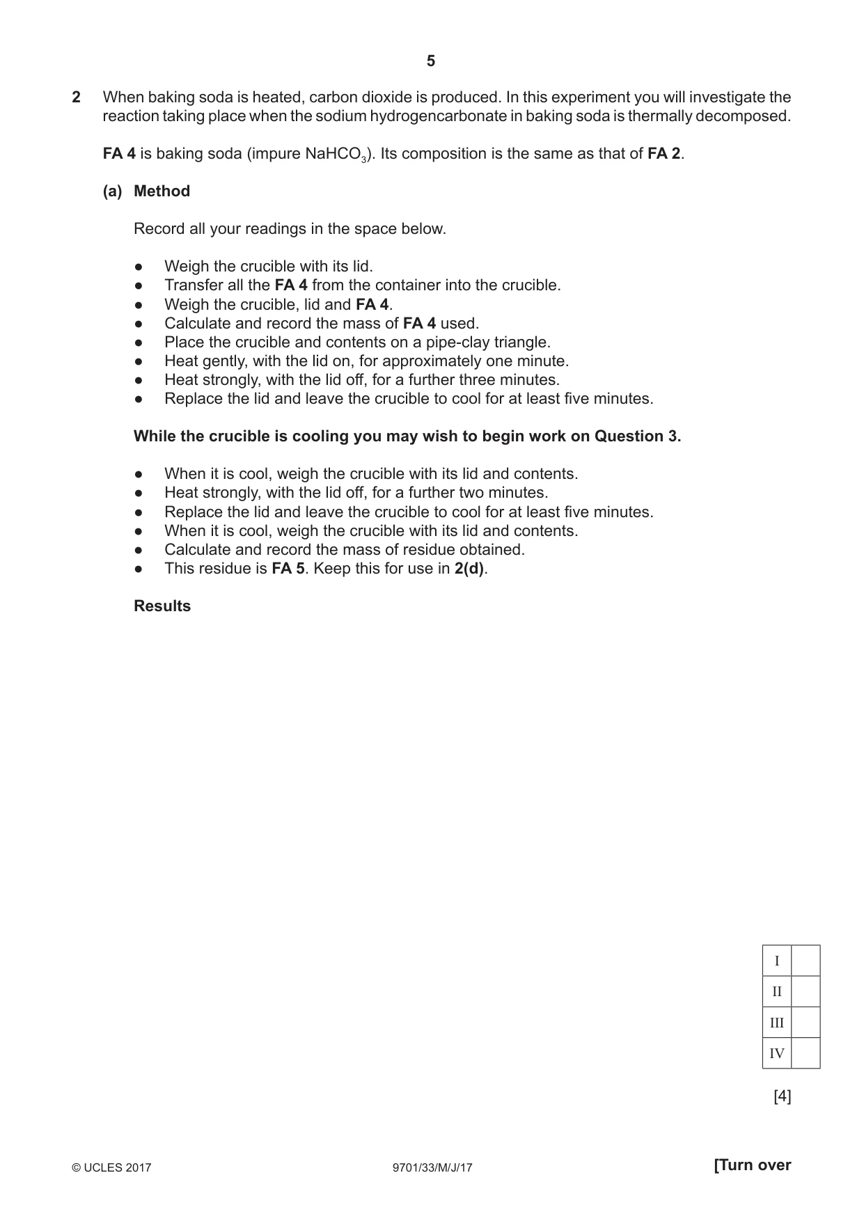 Cambridge A Level Chemistry 9701 2017 May/June Paper 3 · Variant 3 question paper, page 5 of 12