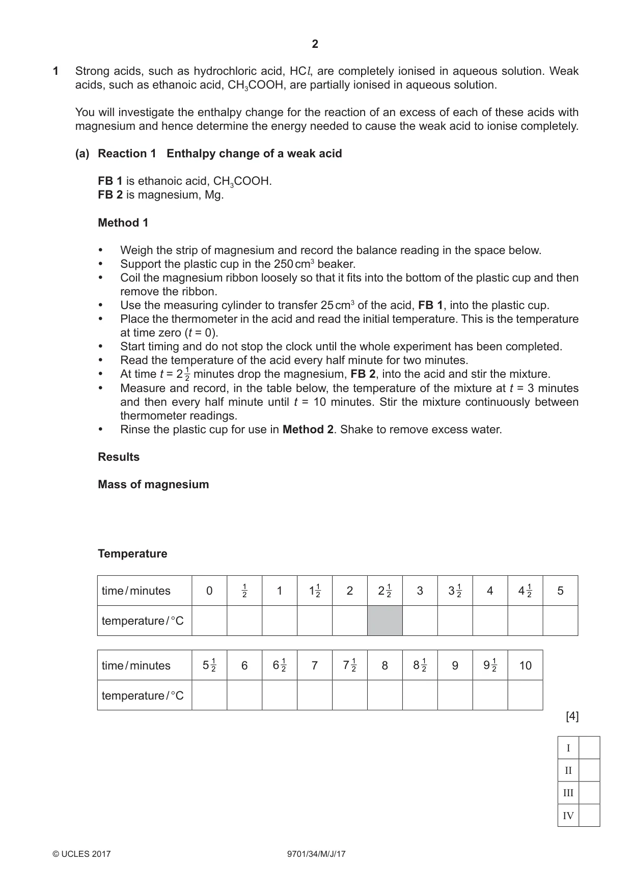 Cambridge A Level Chemistry 9701 2017 May/June Paper 3 · Variant 4 question paper, page 2 of 16