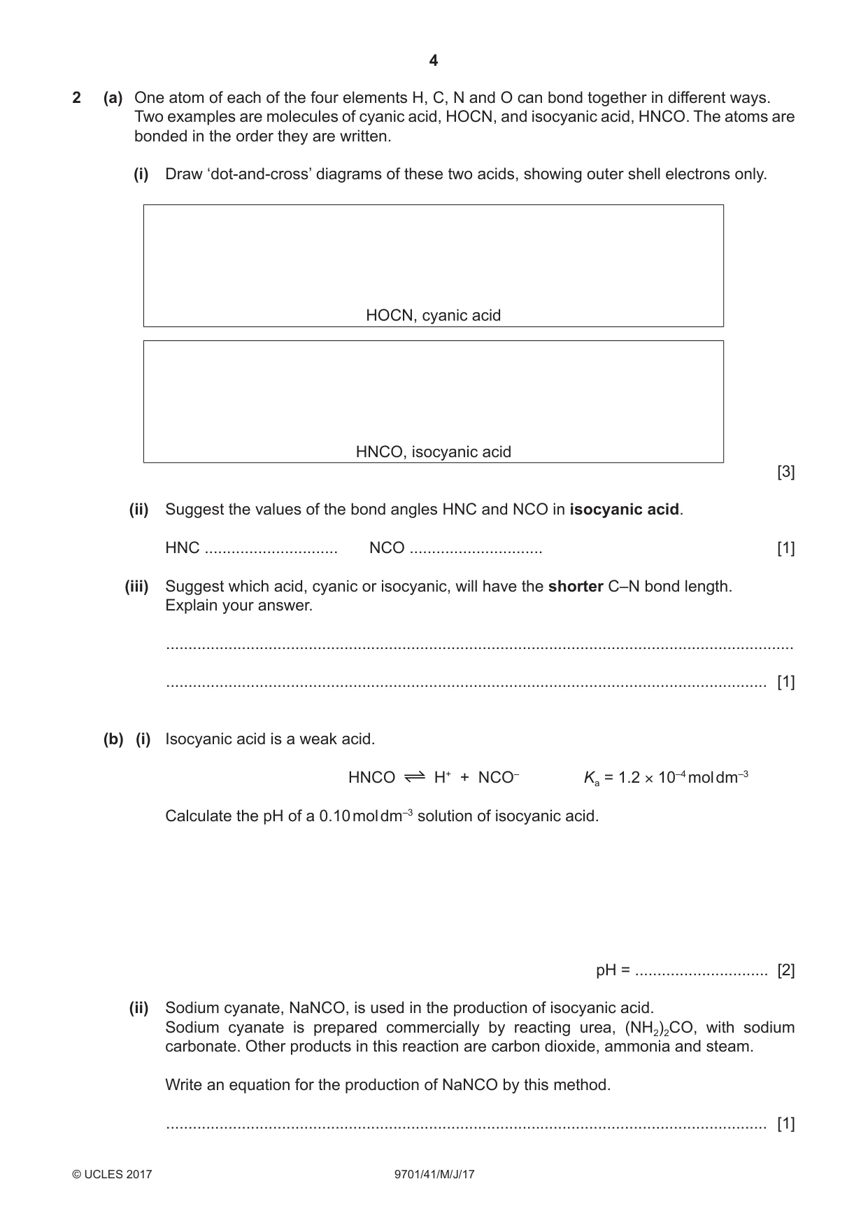 Cambridge A Level Chemistry 9701 2017 May/June Paper 4 · Variant 1 question paper, page 4 of 16