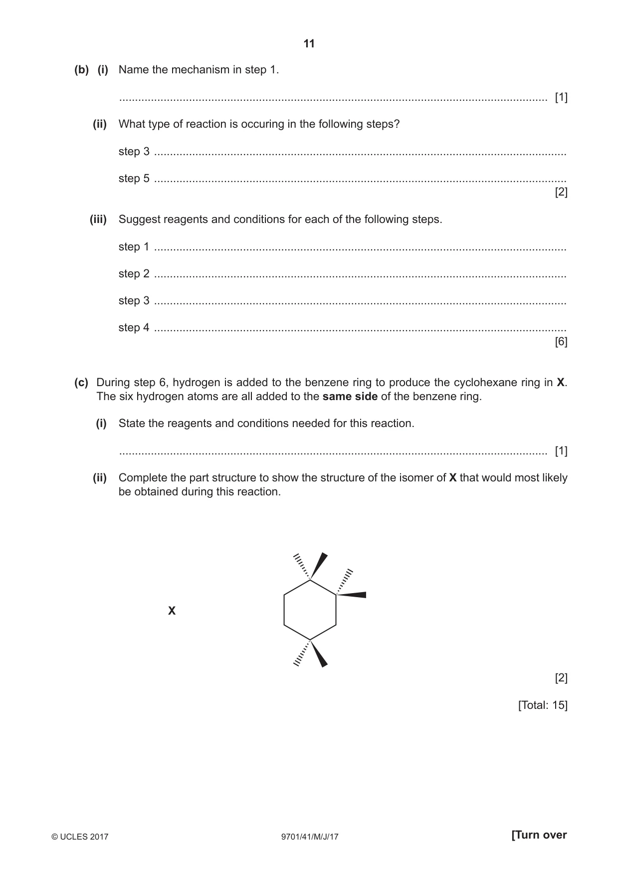 Cambridge A Level Chemistry 9701 2017 May/June Paper 4 · Variant 1 question paper, page 11 of 16