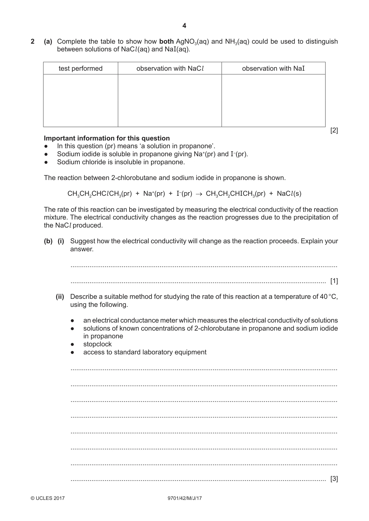 Cambridge A Level Chemistry 9701 2017 May/June Paper 4 · Variant 2 question paper, page 4 of 20
