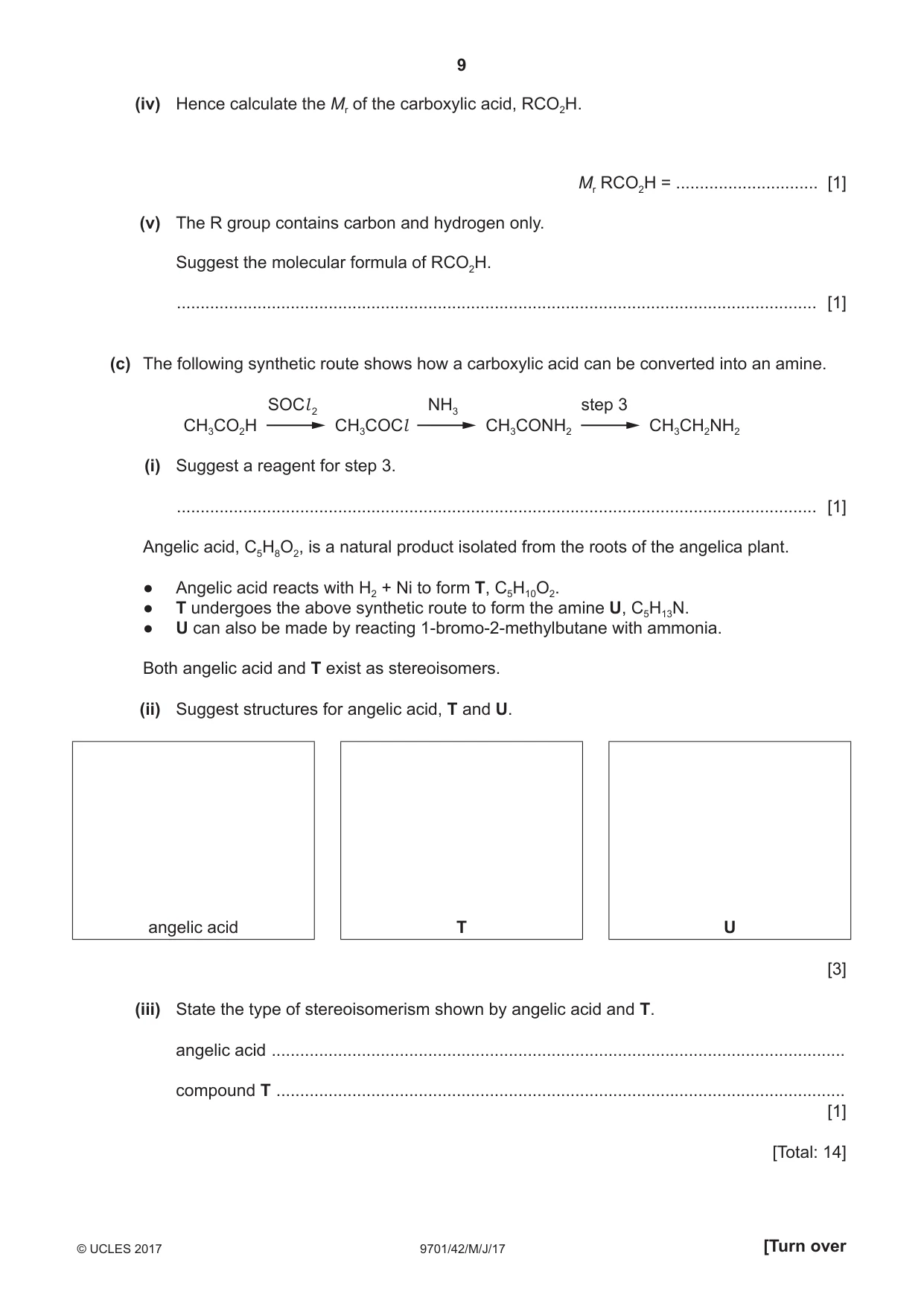 Cambridge A Level Chemistry 9701 2017 May/June Paper 4 · Variant 2 question paper, page 9 of 20