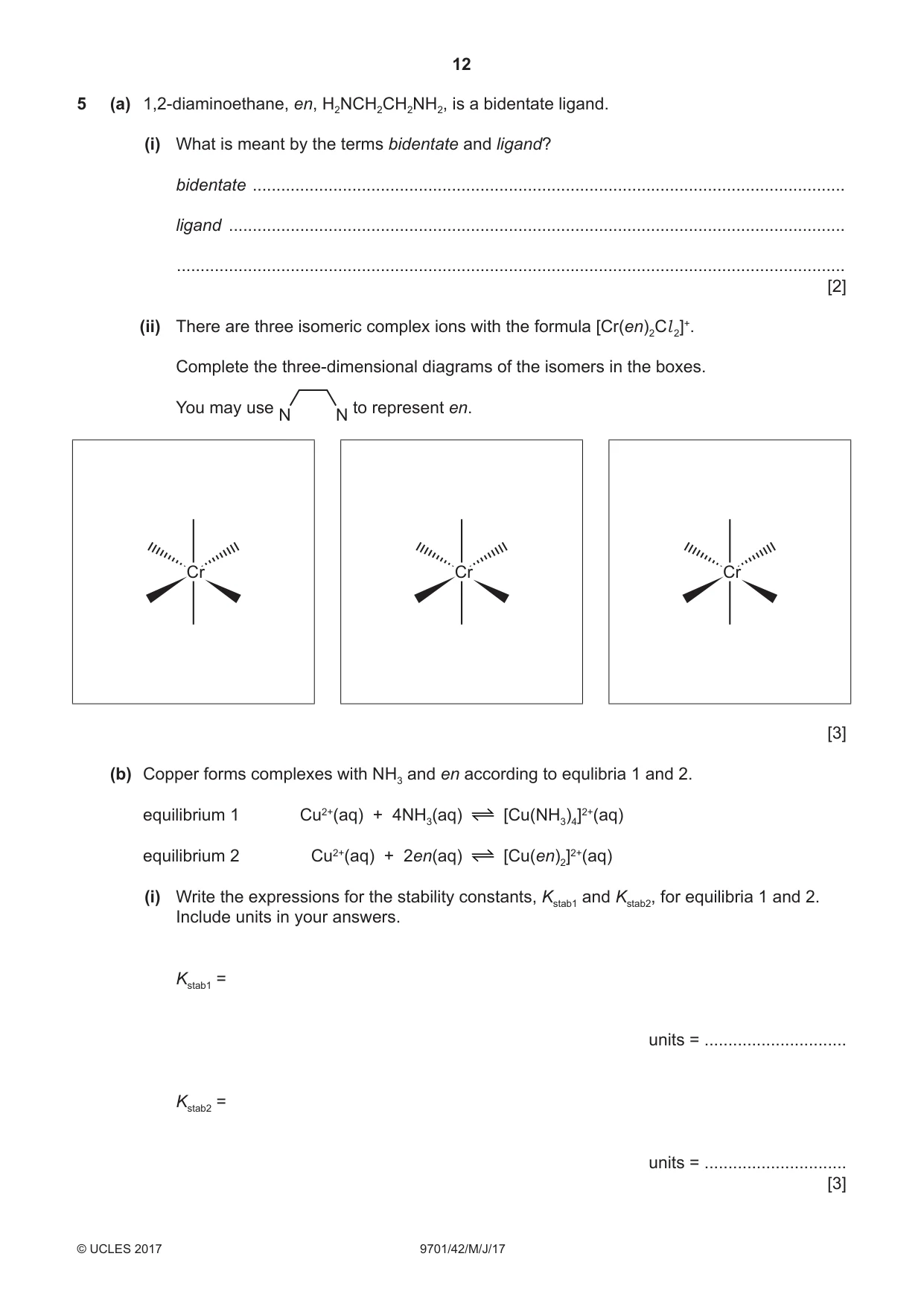 Cambridge A Level Chemistry 9701 2017 May/June Paper 4 · Variant 2 question paper, page 12 of 20