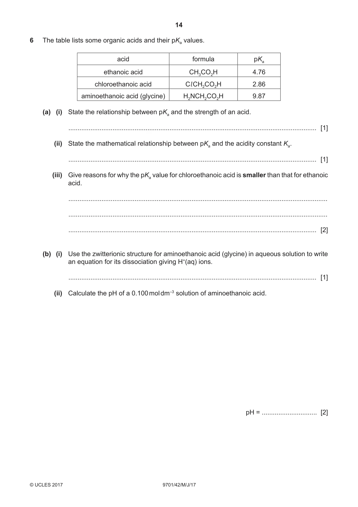 Cambridge A Level Chemistry 9701 2017 May/June Paper 4 · Variant 2 question paper, page 14 of 20