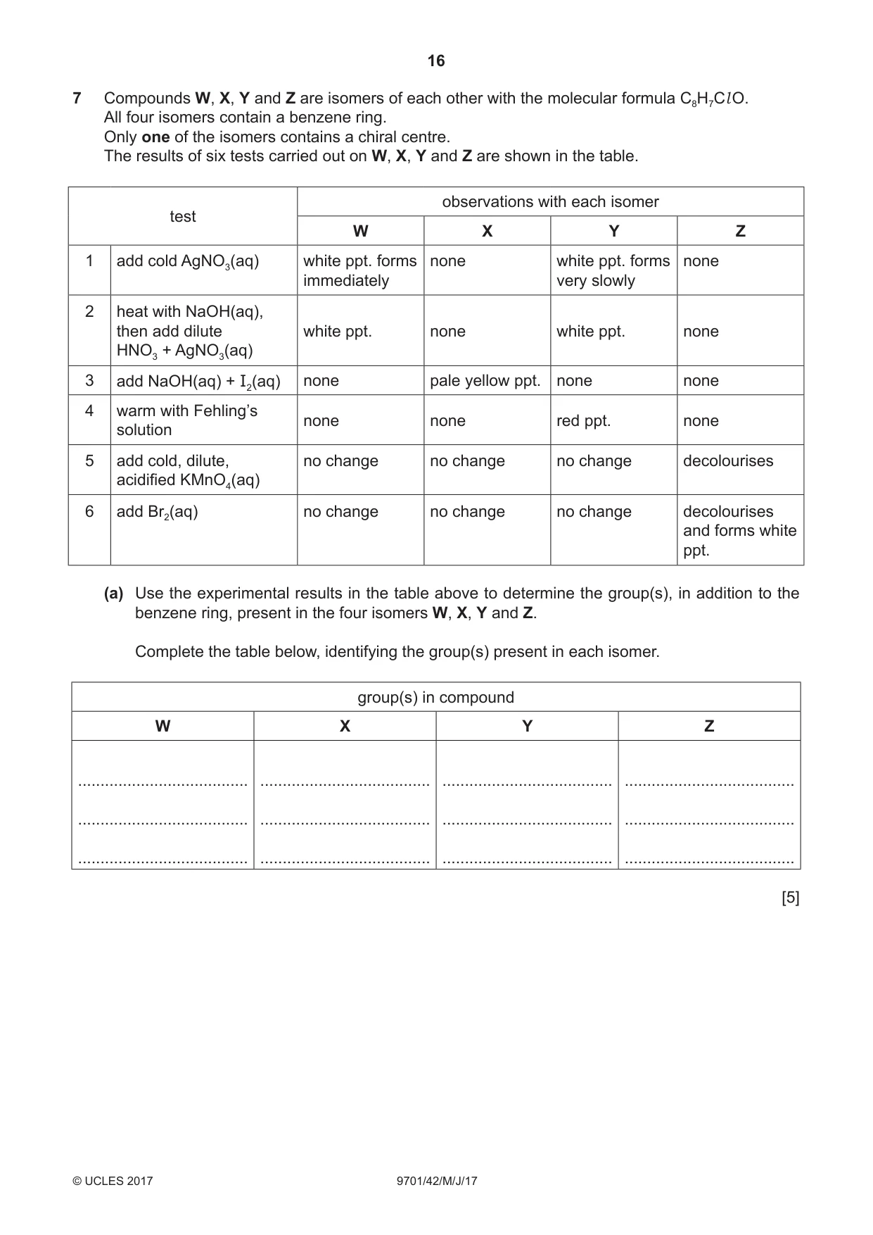 Cambridge A Level Chemistry 9701 2017 May/June Paper 4 · Variant 2 question paper, page 16 of 20
