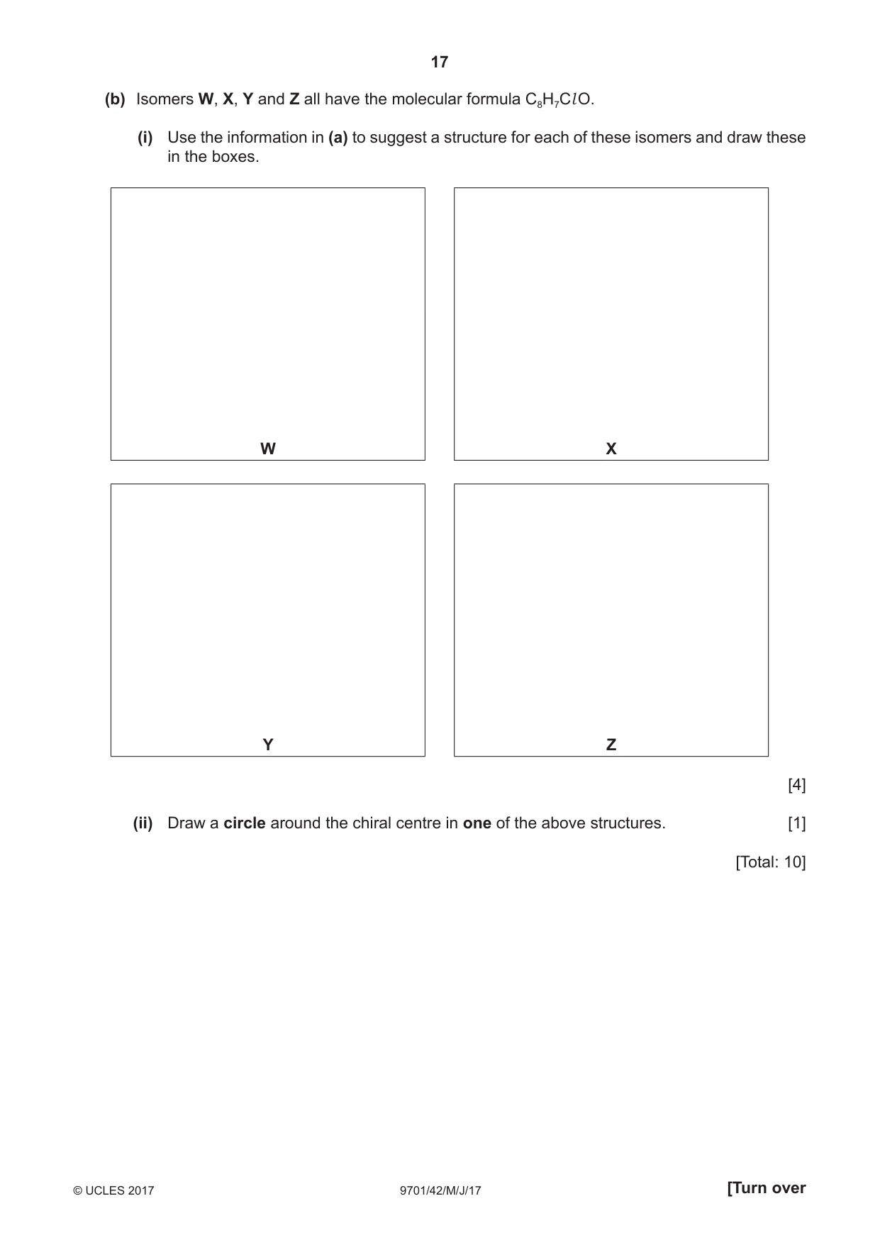 Cambridge A Level Chemistry 9701 2017 May/June Paper 4 · Variant 2 question paper, page 17 of 20