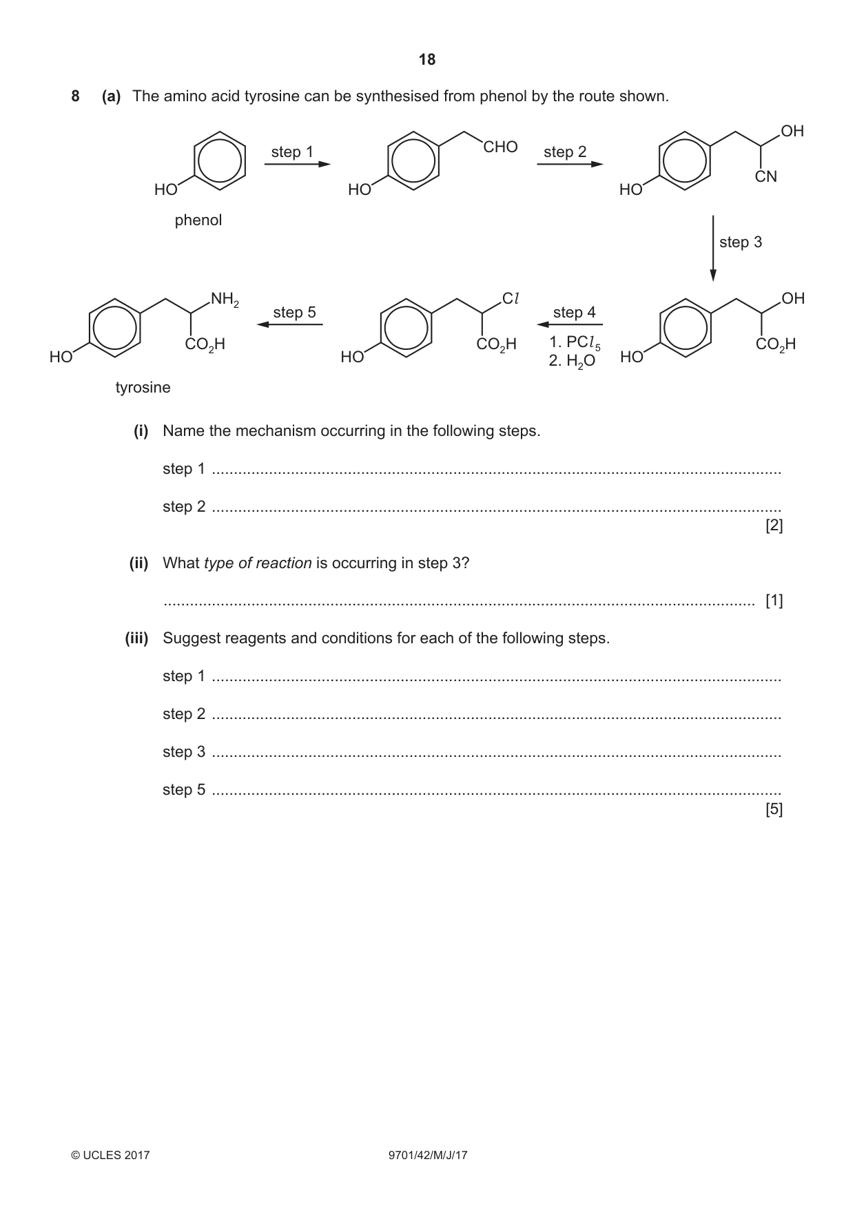 Cambridge A Level Chemistry 9701 2017 May/June Paper 4 · Variant 2 question paper, page 18 of 20