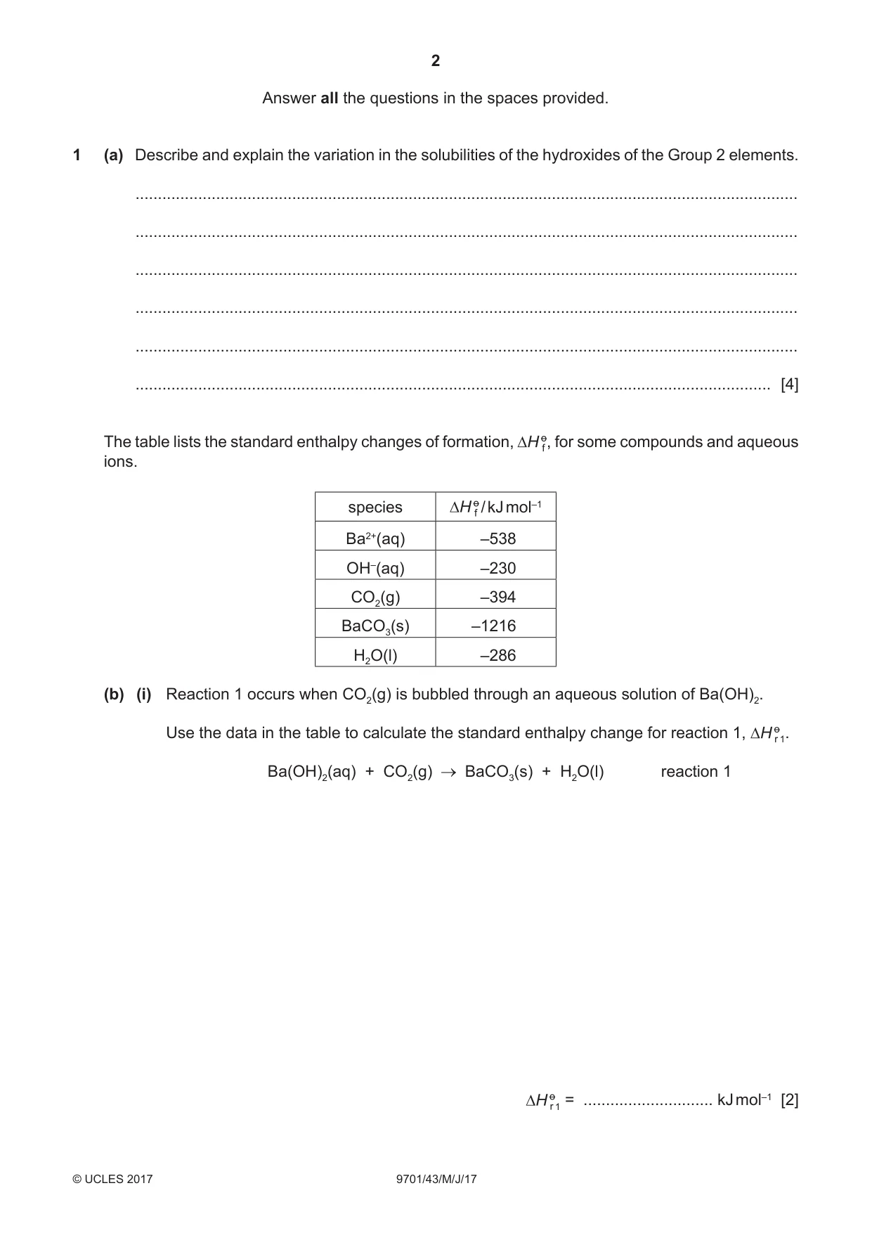 Cambridge A Level Chemistry 9701 2017 May/June Paper 4 · Variant 3 question paper, page 2 of 16