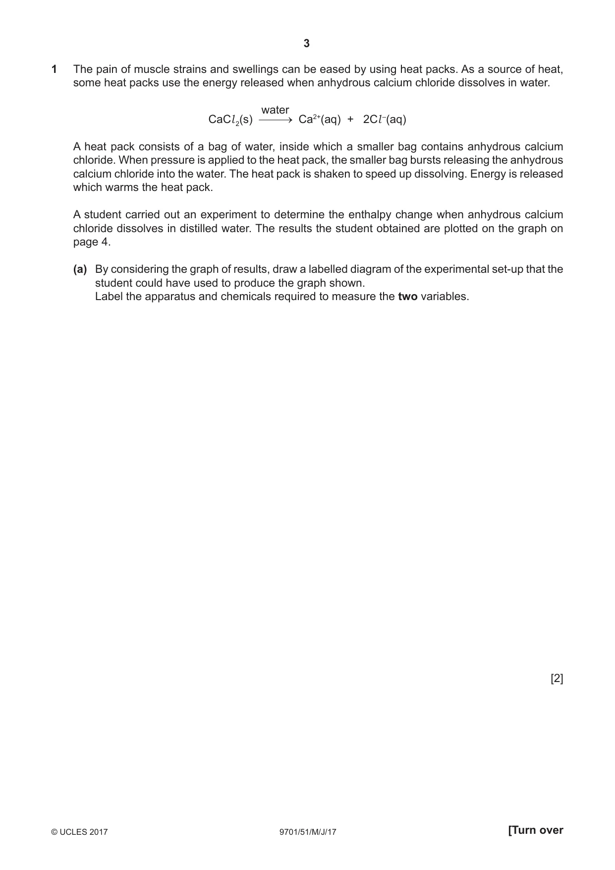Cambridge A Level Chemistry 9701 2017 May/June Paper 5 · Variant 1 question paper, page 3 of 12