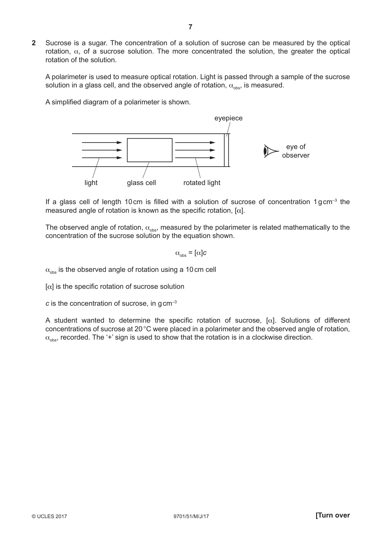 Cambridge A Level Chemistry 9701 2017 May/June Paper 5 · Variant 1 question paper, page 7 of 12