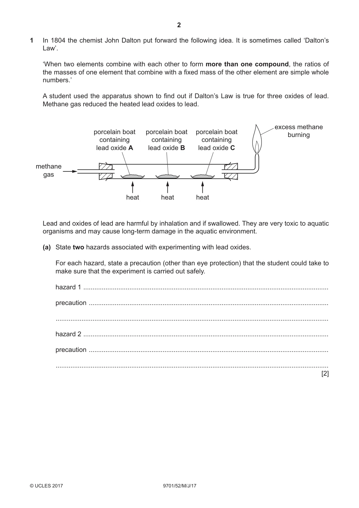 Cambridge A Level Chemistry 9701 2017 May/June Paper 5 · Variant 2 question paper, page 2 of 16