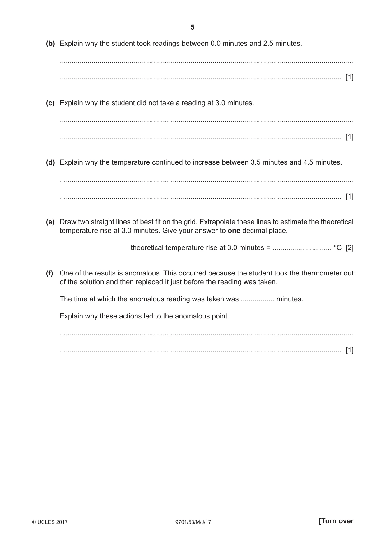 Cambridge A Level Chemistry 9701 2017 May/June Paper 5 · Variant 3 question paper, page 5 of 12