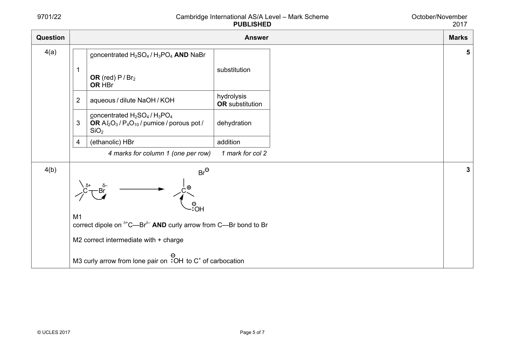 Mark scheme, page 5 of 7