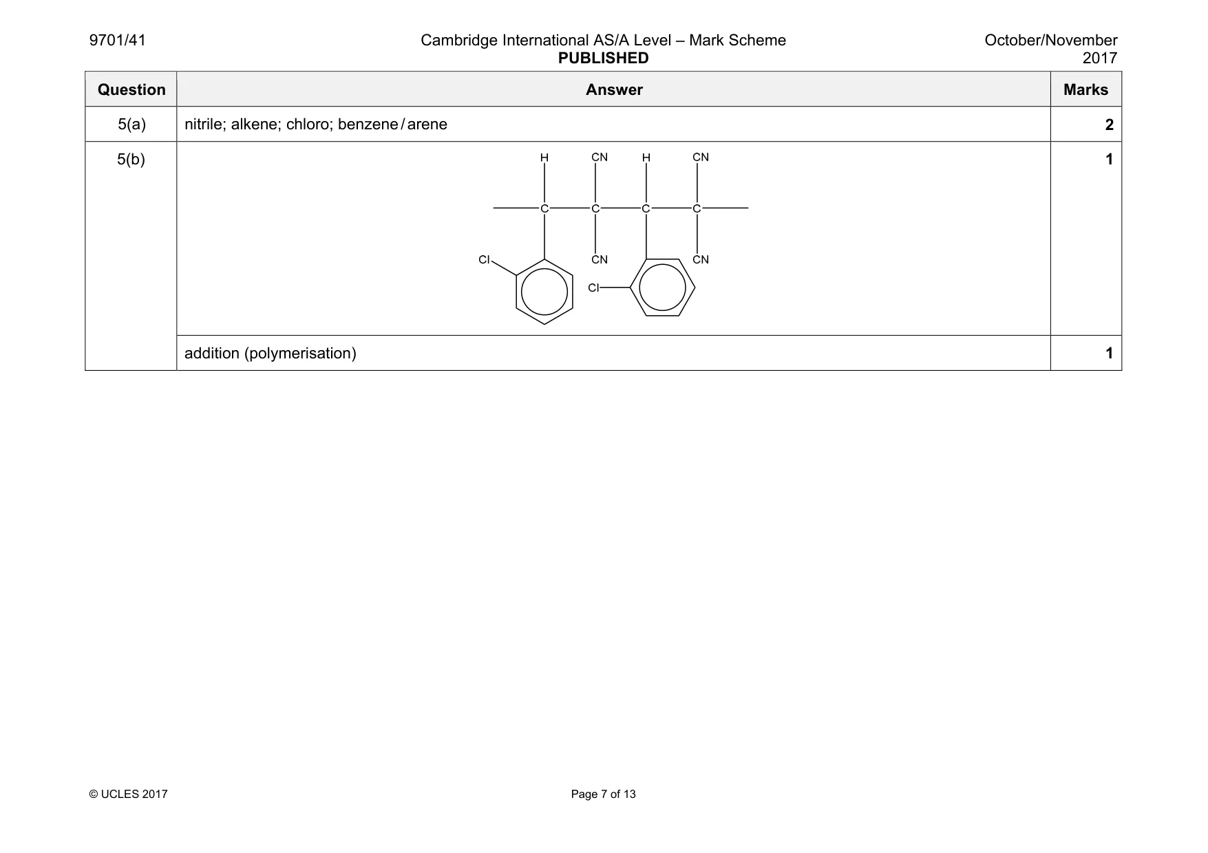 Mark scheme, page 7 of 13