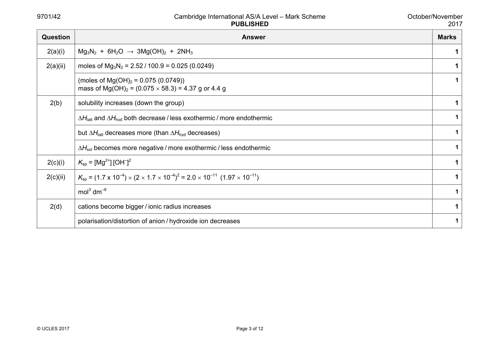 Mark scheme, page 3 of 12