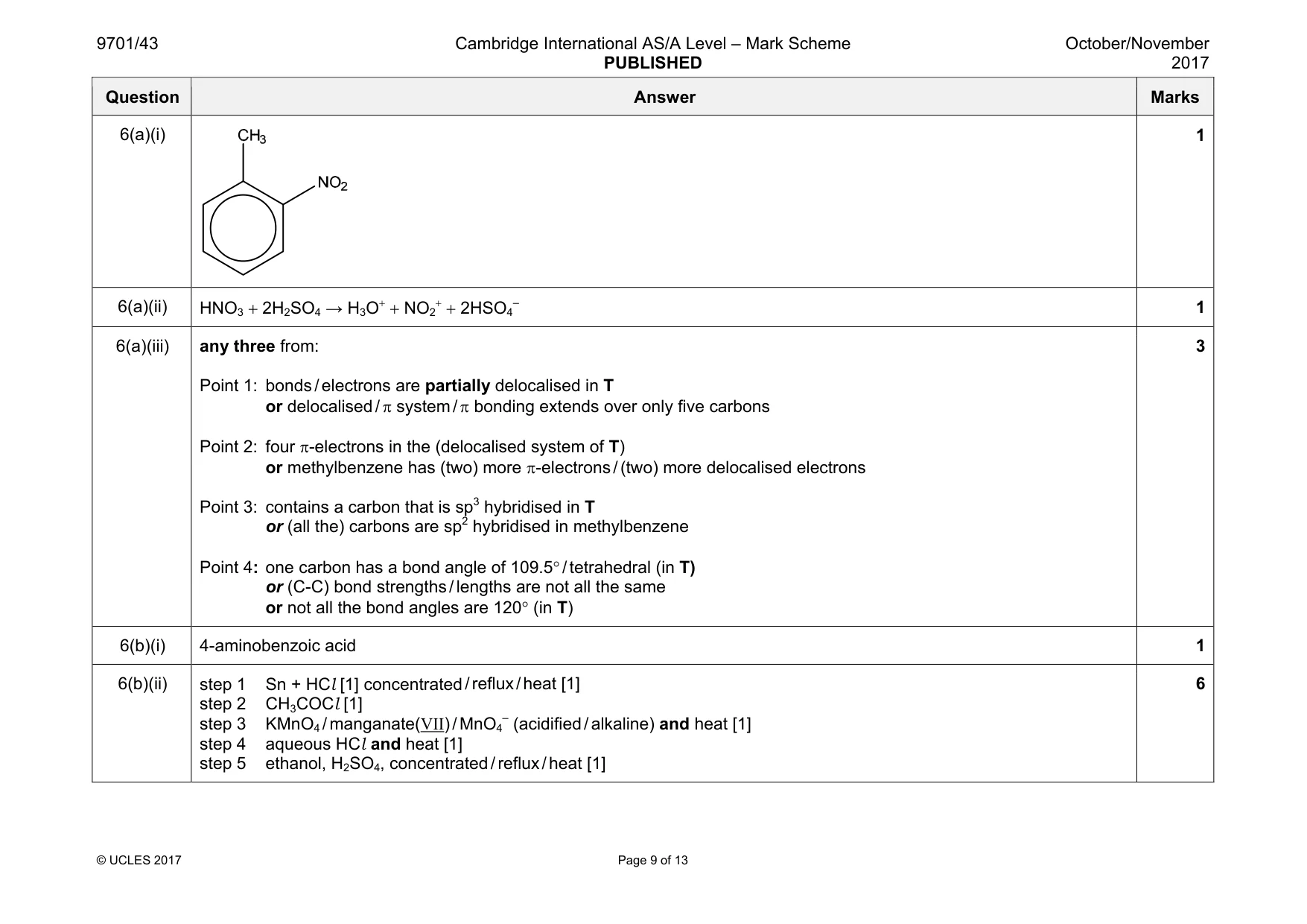 Mark scheme, page 9 of 13