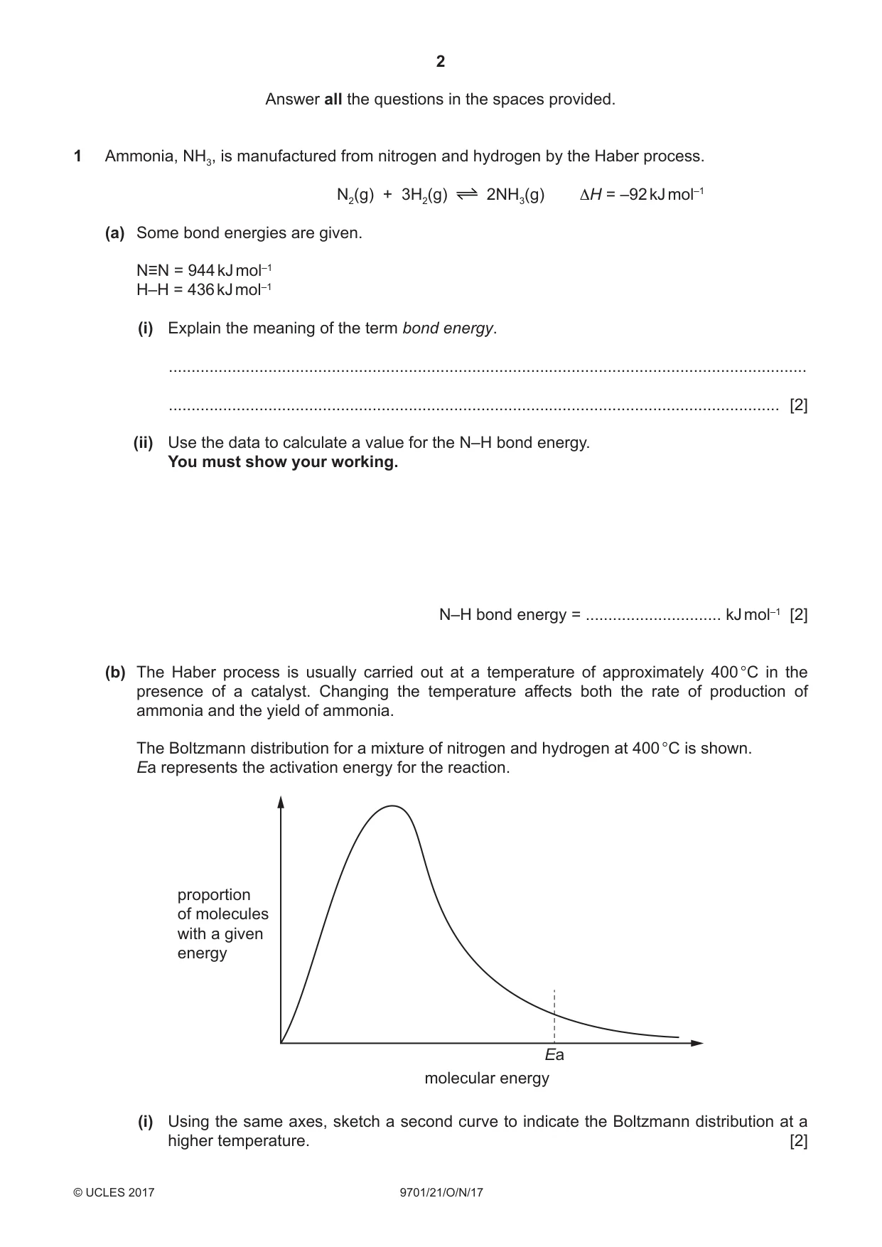 Cambridge A Level Chemistry 9701 2017 Oct/Nov Paper 2 · Variant 1 question paper, page 2 of 12