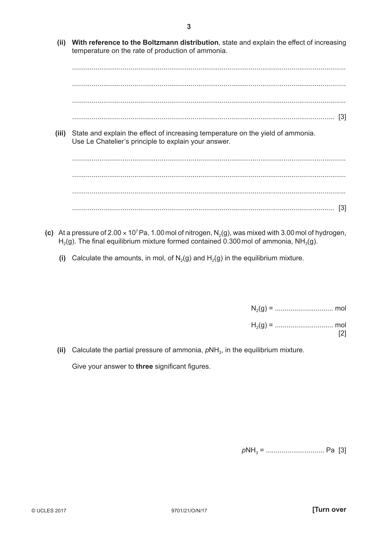 Cambridge A Level Chemistry 9701 2017 Oct/Nov Paper 2 · Variant 1 question paper, page 3 of 12