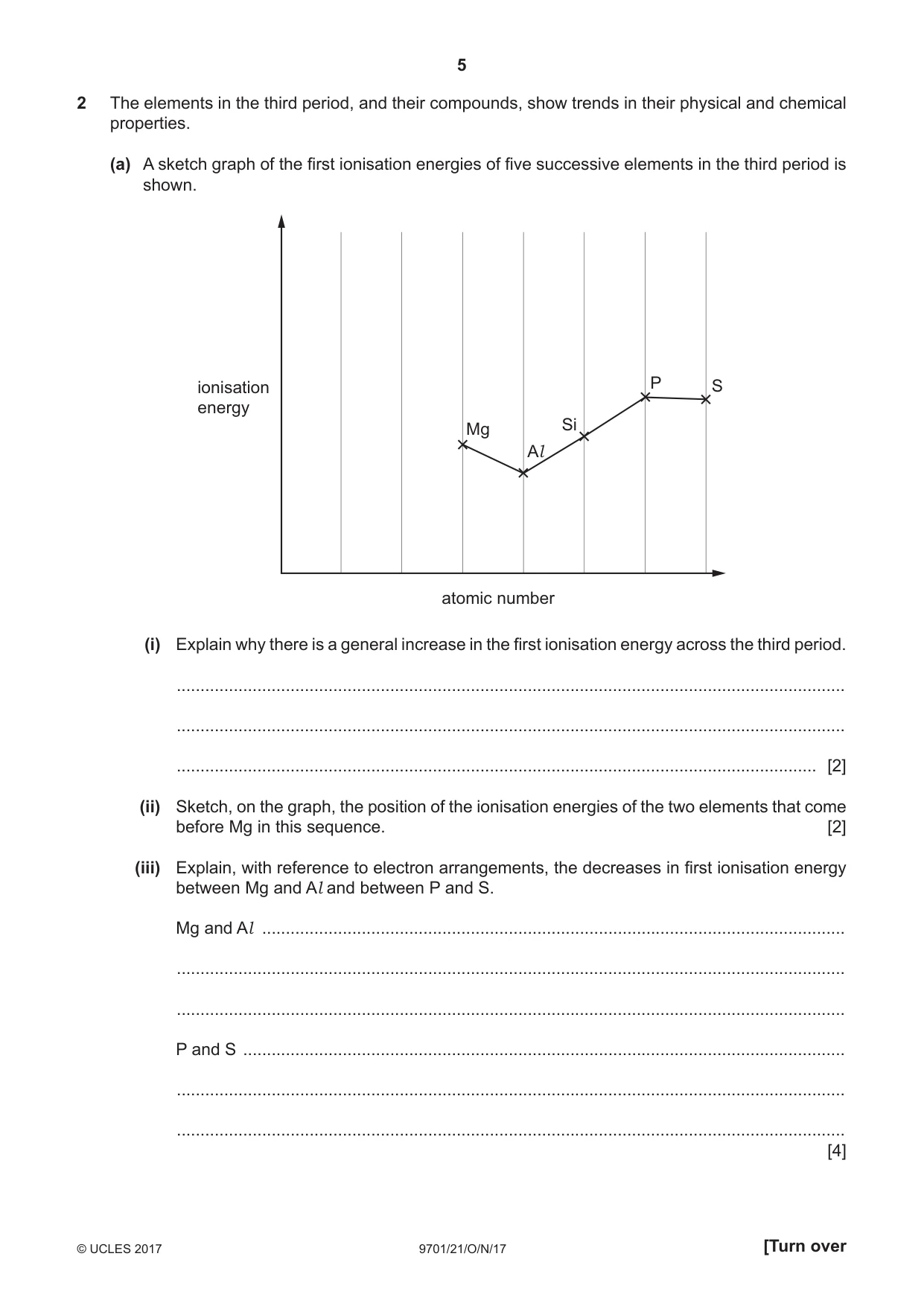 Cambridge A Level Chemistry 9701 2017 Oct/Nov Paper 2 · Variant 1 question paper, page 5 of 12