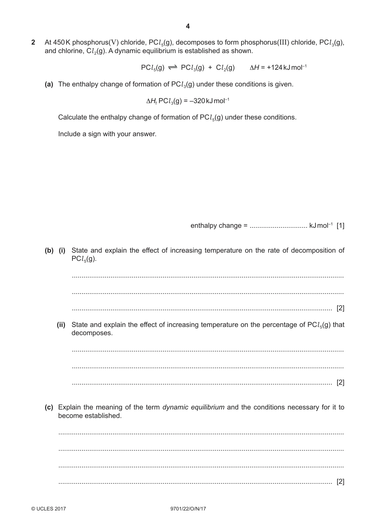 Cambridge A Level Chemistry 9701 2017 Oct/Nov Paper 2 · Variant 2 question paper, page 4 of 12