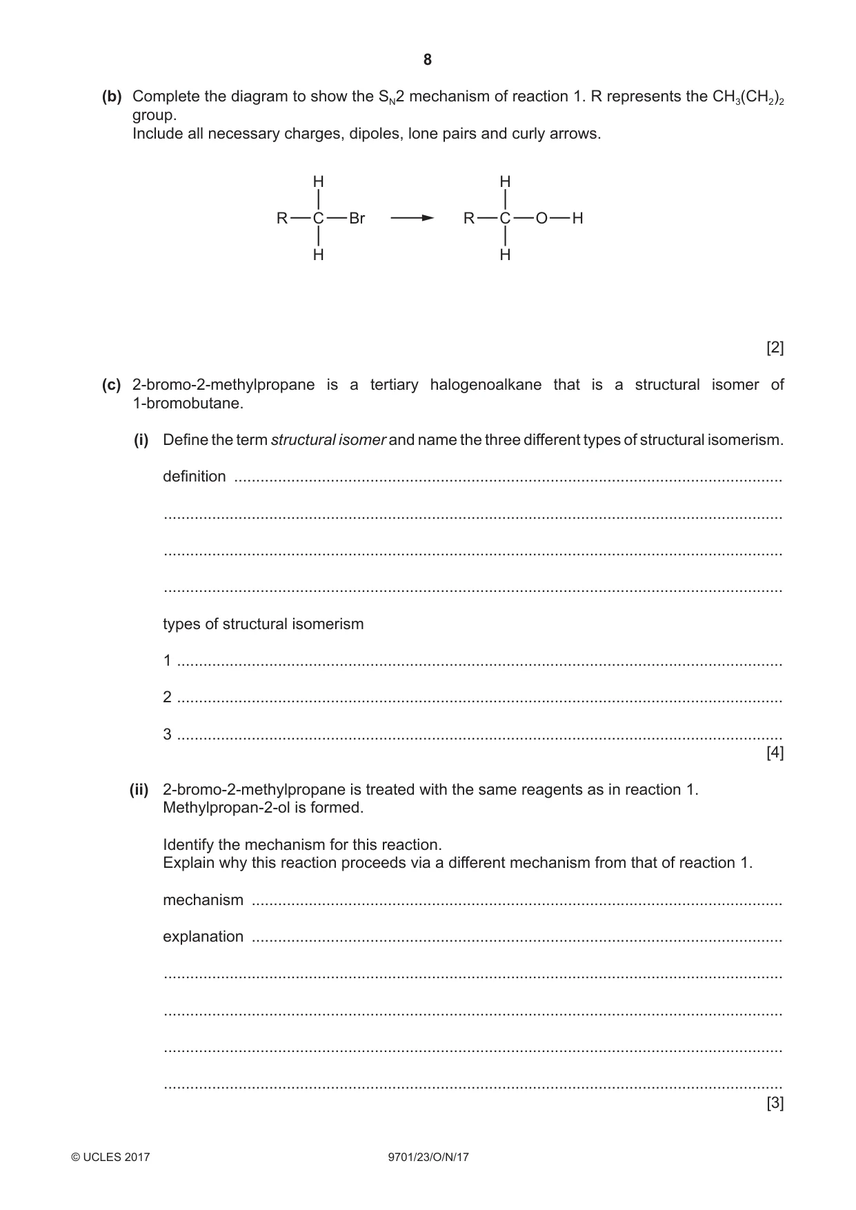 Cambridge A Level Chemistry 9701 2017 Oct/Nov Paper 2 · Variant 3 question paper, page 8 of 12
