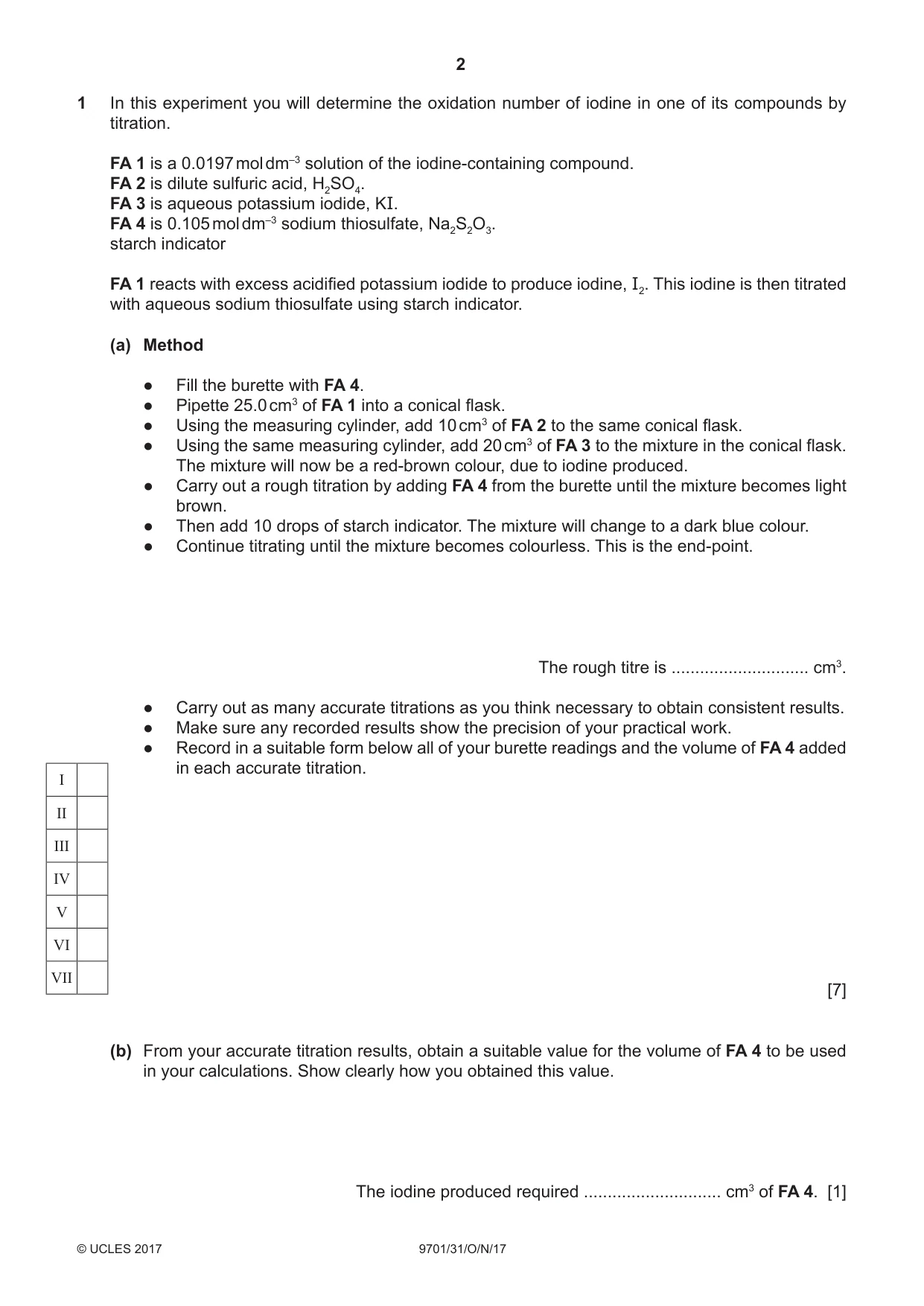Cambridge A Level Chemistry 9701 2017 Oct/Nov Paper 3 · Variant 1 question paper, page 2 of 12