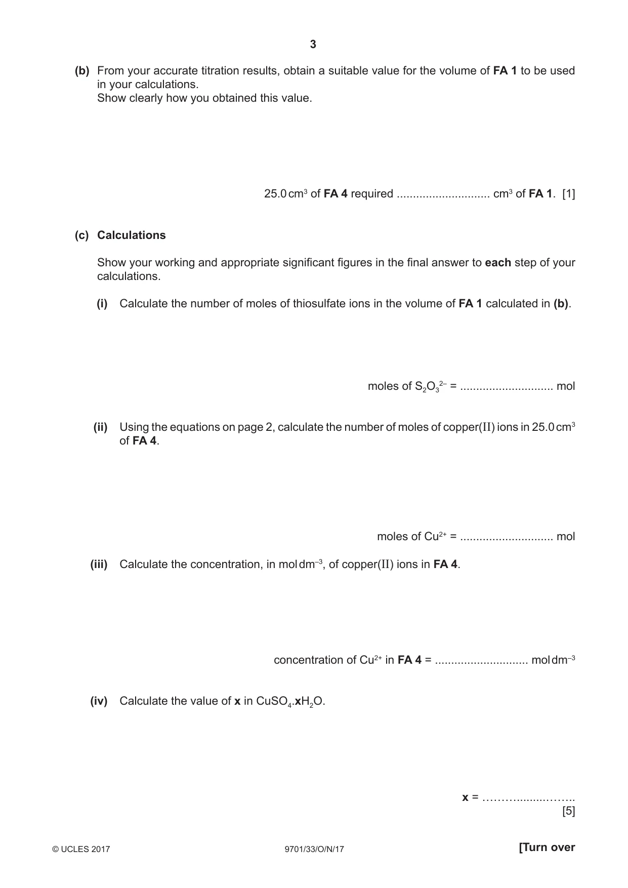 Cambridge A Level Chemistry 9701 2017 Oct/Nov Paper 3 · Variant 3 question paper, page 3 of 12