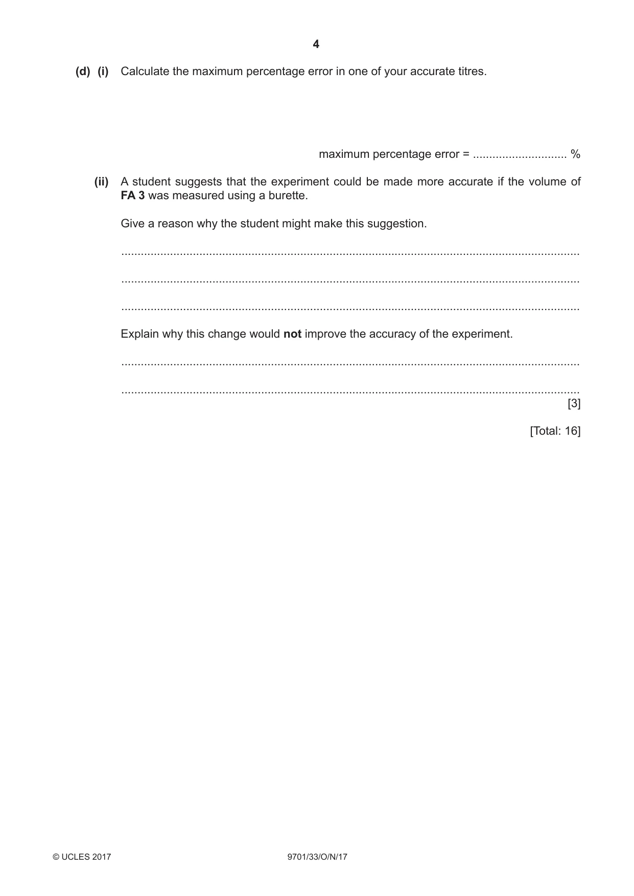 Cambridge A Level Chemistry 9701 2017 Oct/Nov Paper 3 · Variant 3 question paper, page 4 of 12